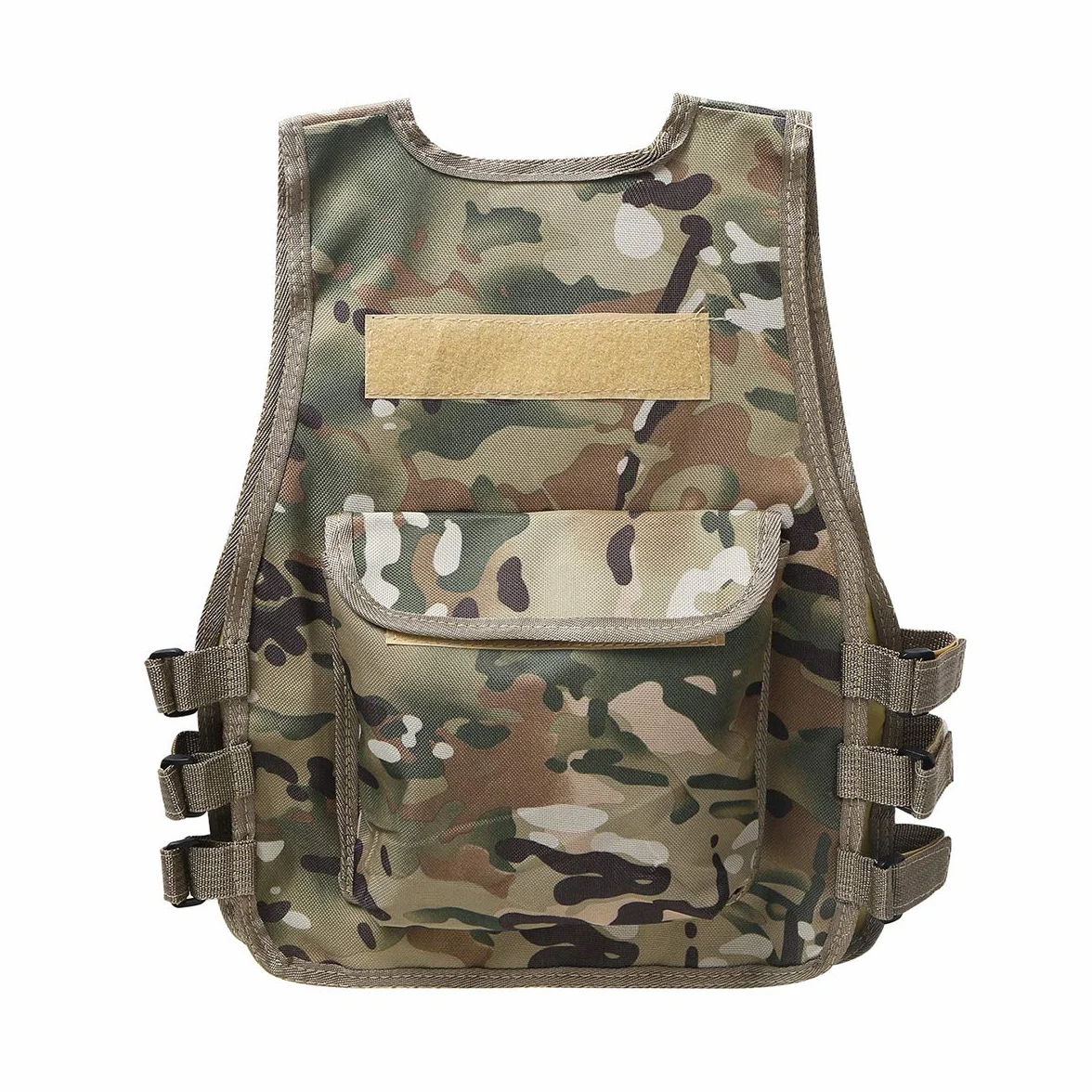 Oyolan Gilet de Pêche pour Enfant Garçon Fille Photographe Multipoches Camouflage Veste sans Manches Réglable Chasse Camping
