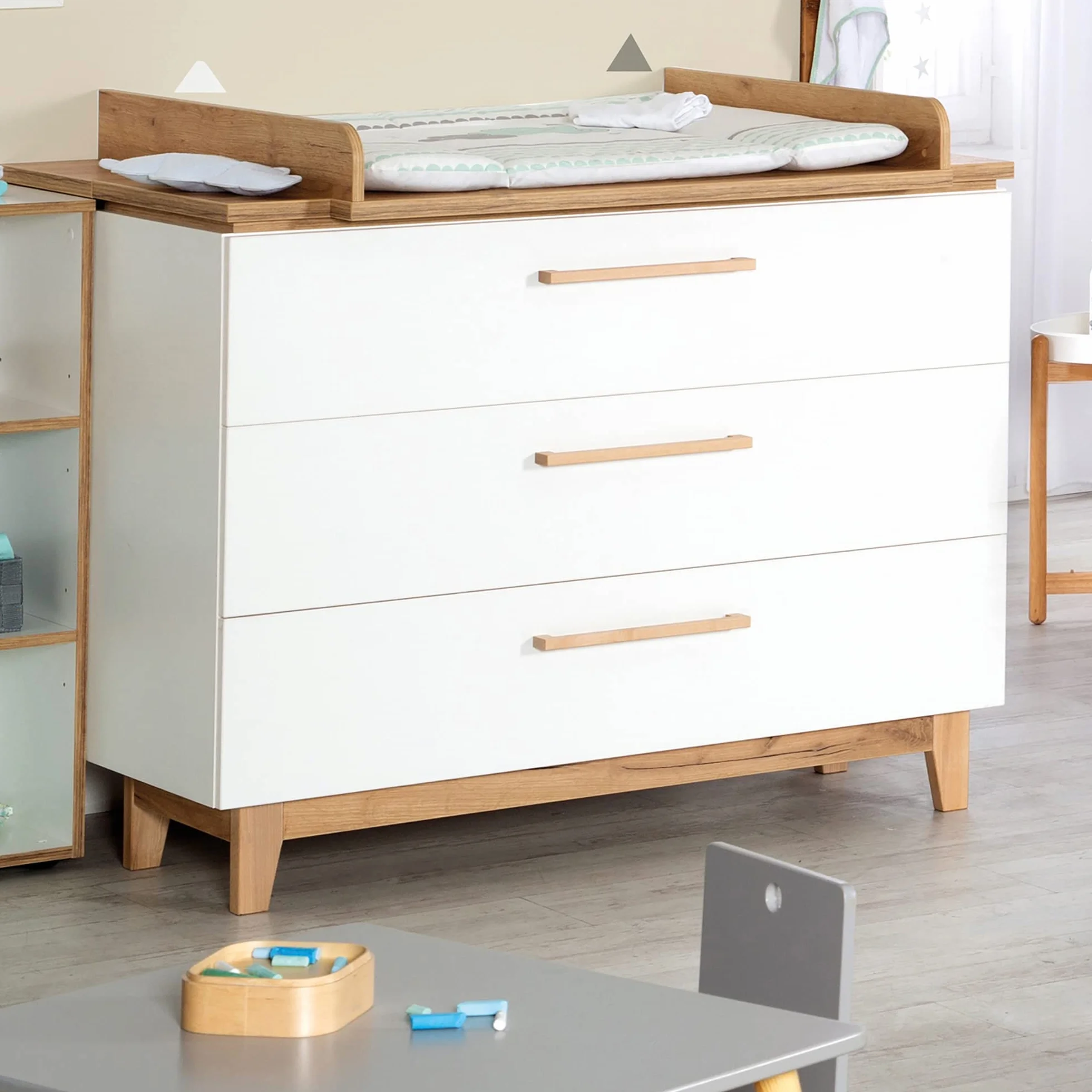 Table à Langer Finn 3 Tiroirs Hauteur 94 cm Amortissement