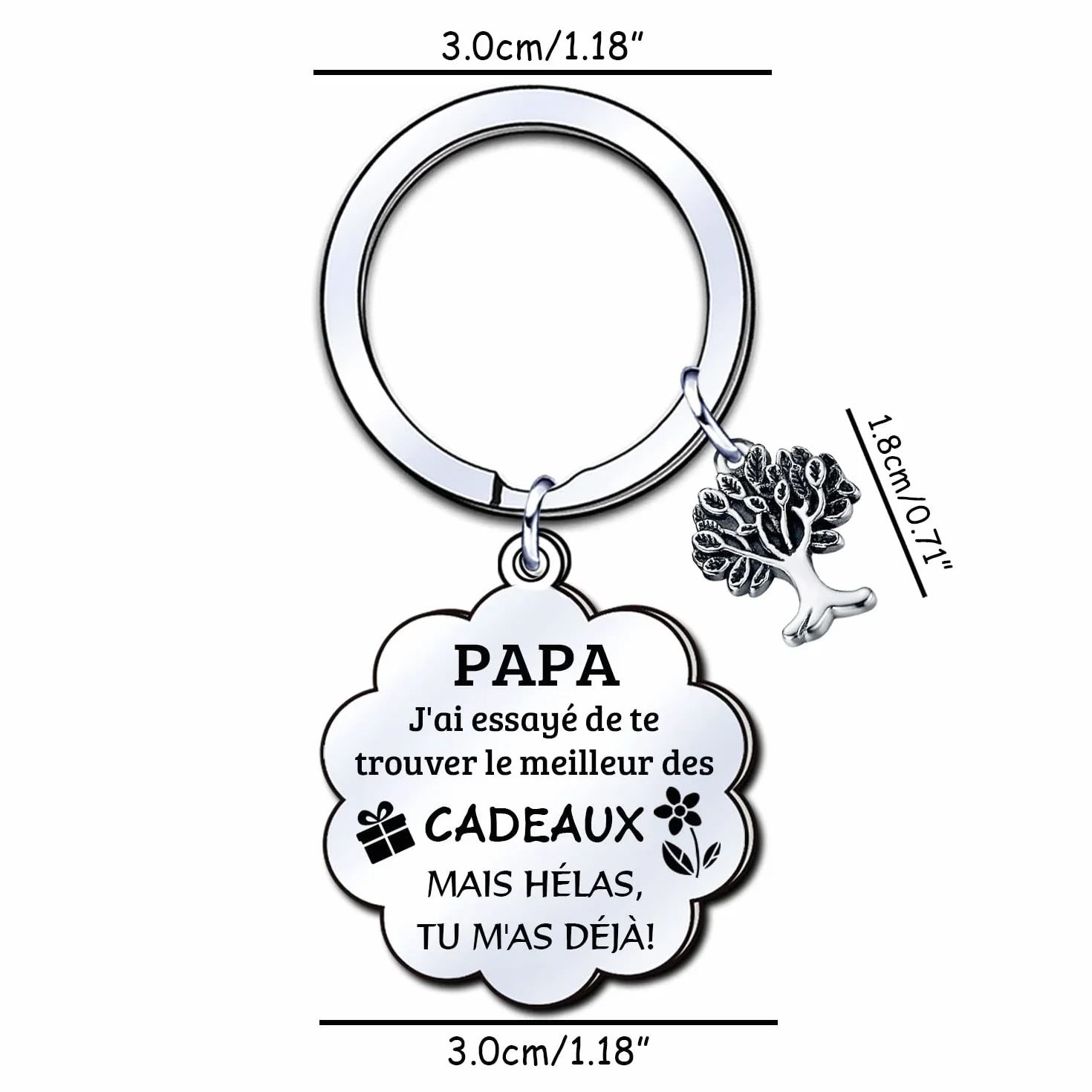 Cadeau Papa Porte-clés Fête des Pères Anniversaire Noël