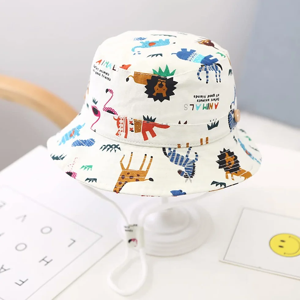Chapeau de Soleil Bébé Enfant Fille Garçon Chapeau de Seau Plage Visière
