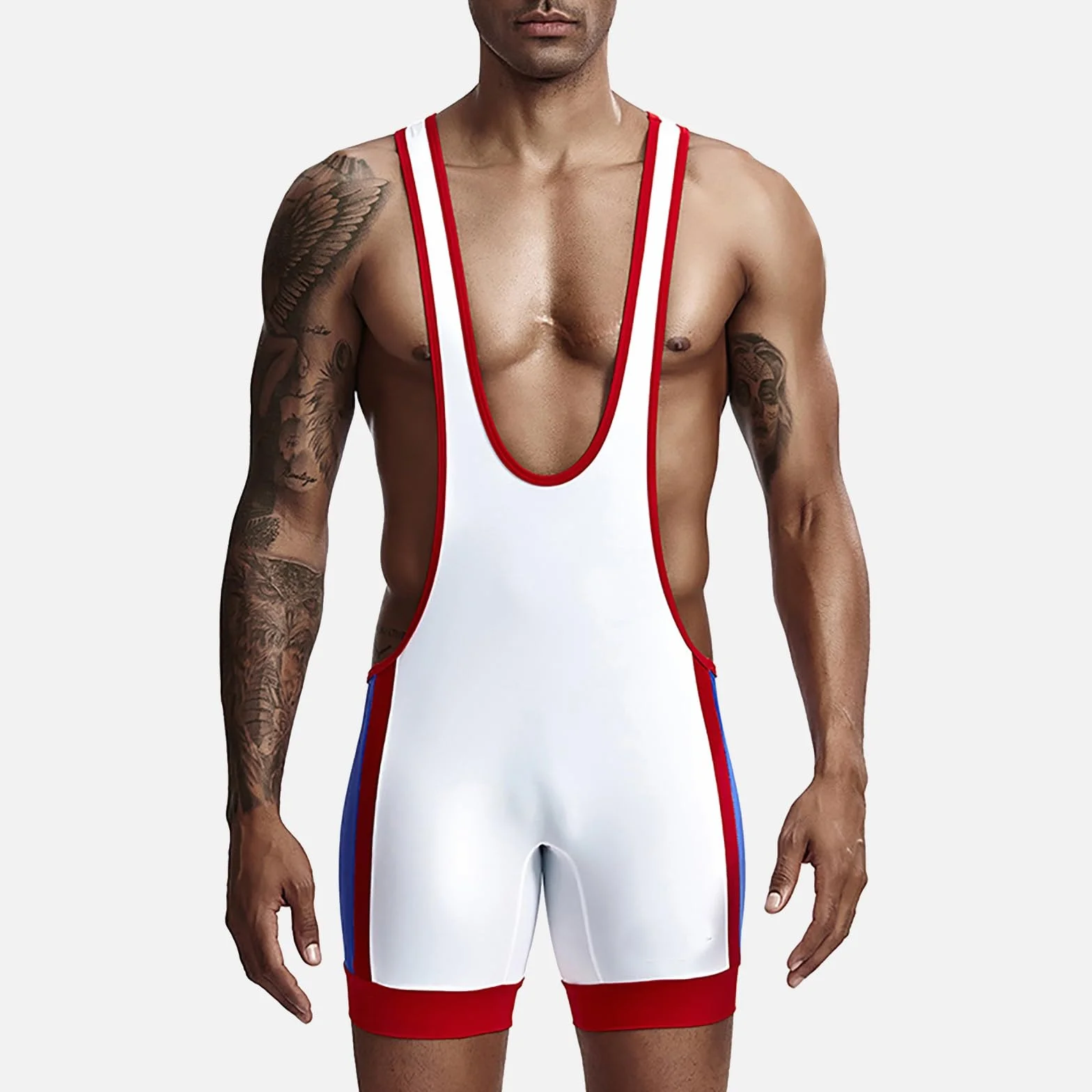 Combinaison de lutte pour homme, maillot moulant uniforme de sport une pièce