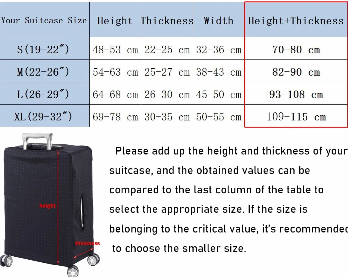LEAFOREST Housse de Protection élastique imperméable pour Valise 48,3-81,3 cm
