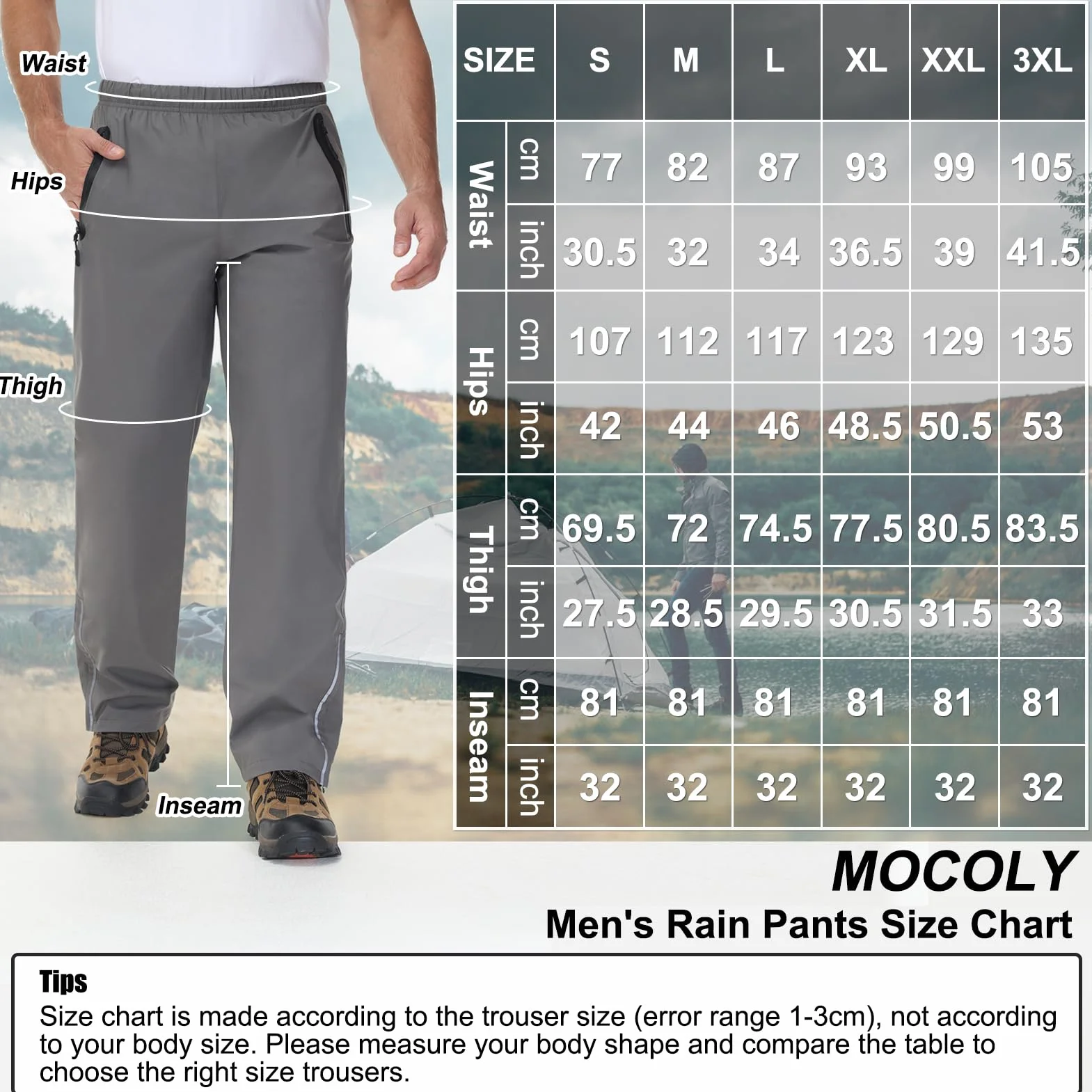 Surpantalon Imperméable Homme Réfléchissant Moto Velo Léger Pluie