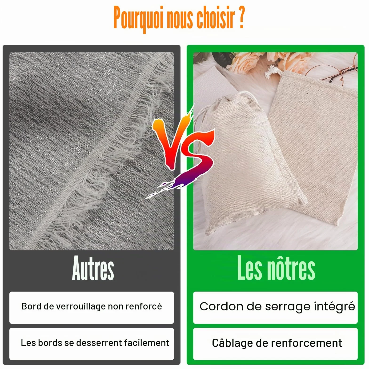 Sacs en Tissu avec Cordon Lot de 16, 15x20 cm, Sachets en Coton Lin Jute pour Cadeaux Mariages Noël