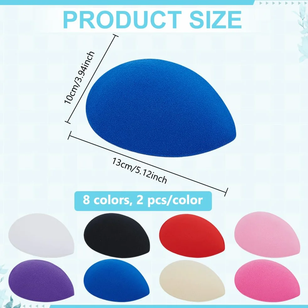 WEBEEDY 16 PCS Base de Chapeau Fascinateur Forme Goutte EVA 13x10cm Fournitures Bricolage Décoration