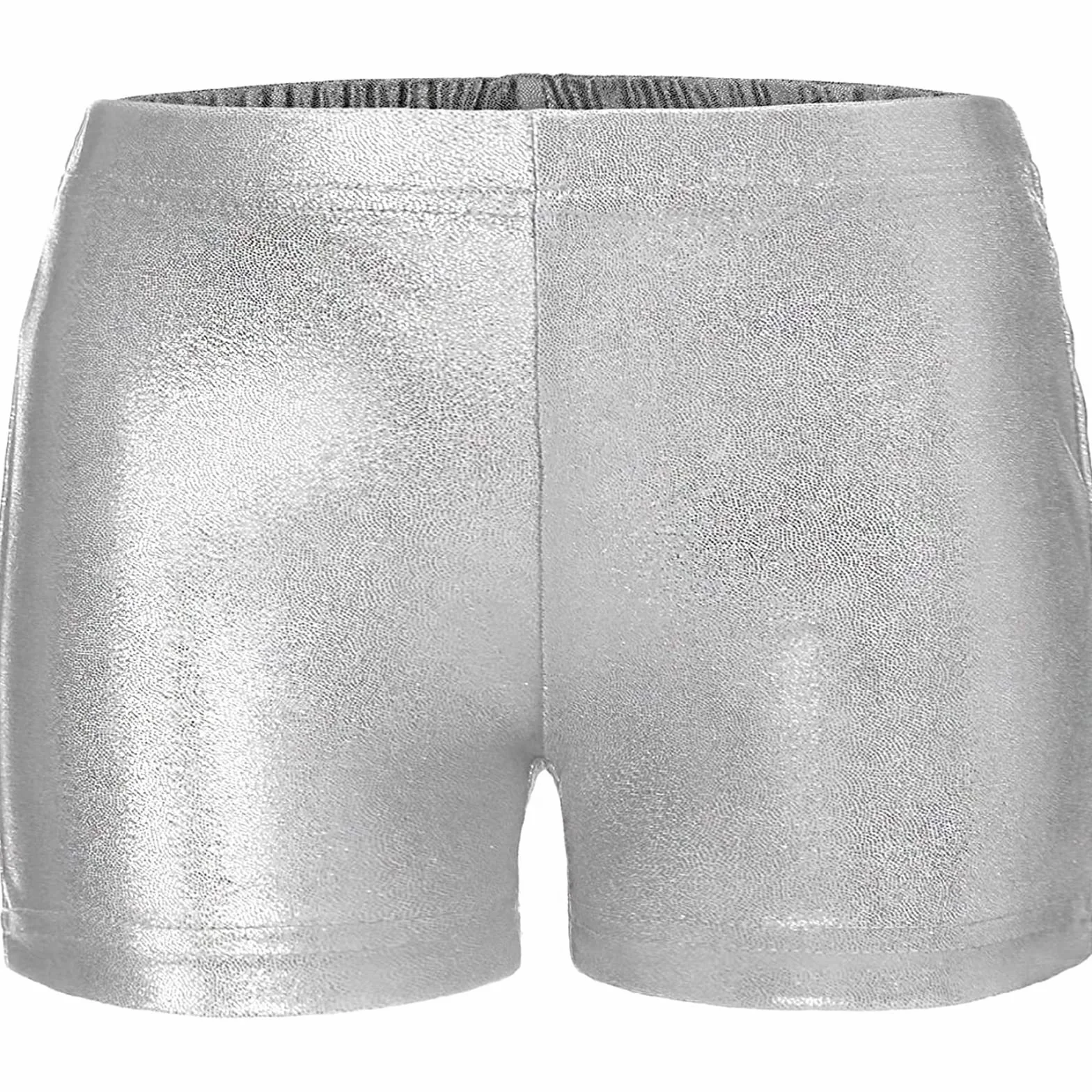 Short de Danse métallique Brillant pour Fille - Taille élastique - Sport, Yoga, Gymnastique