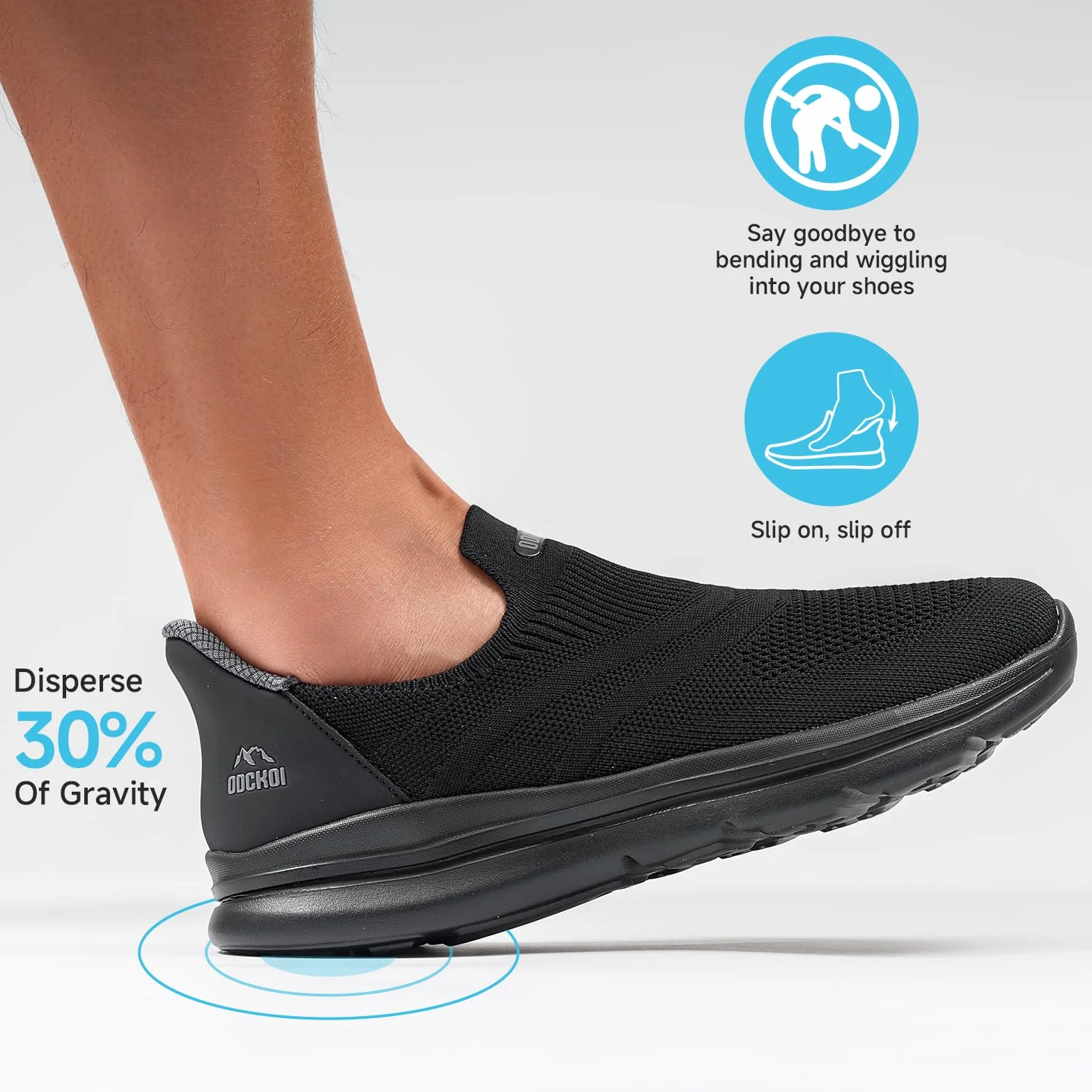 ODCKOI Chaussures de Sport Hommes sans Lacets Slip on Baskets Outdoor Légères Respirantes