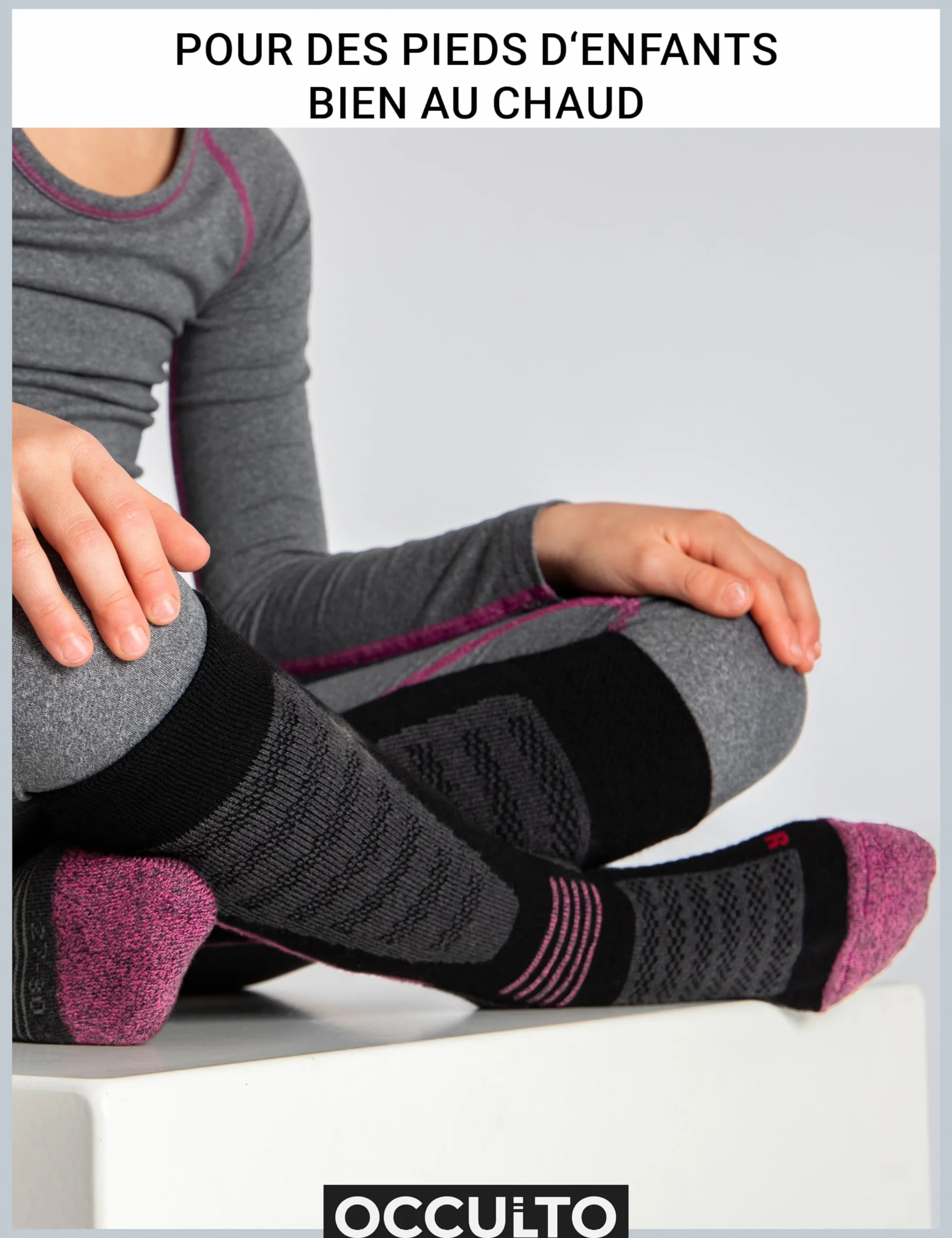 Occulto chaussettes de ski enfants 2 Paires Charlie thermiques hiver rembourré respirant