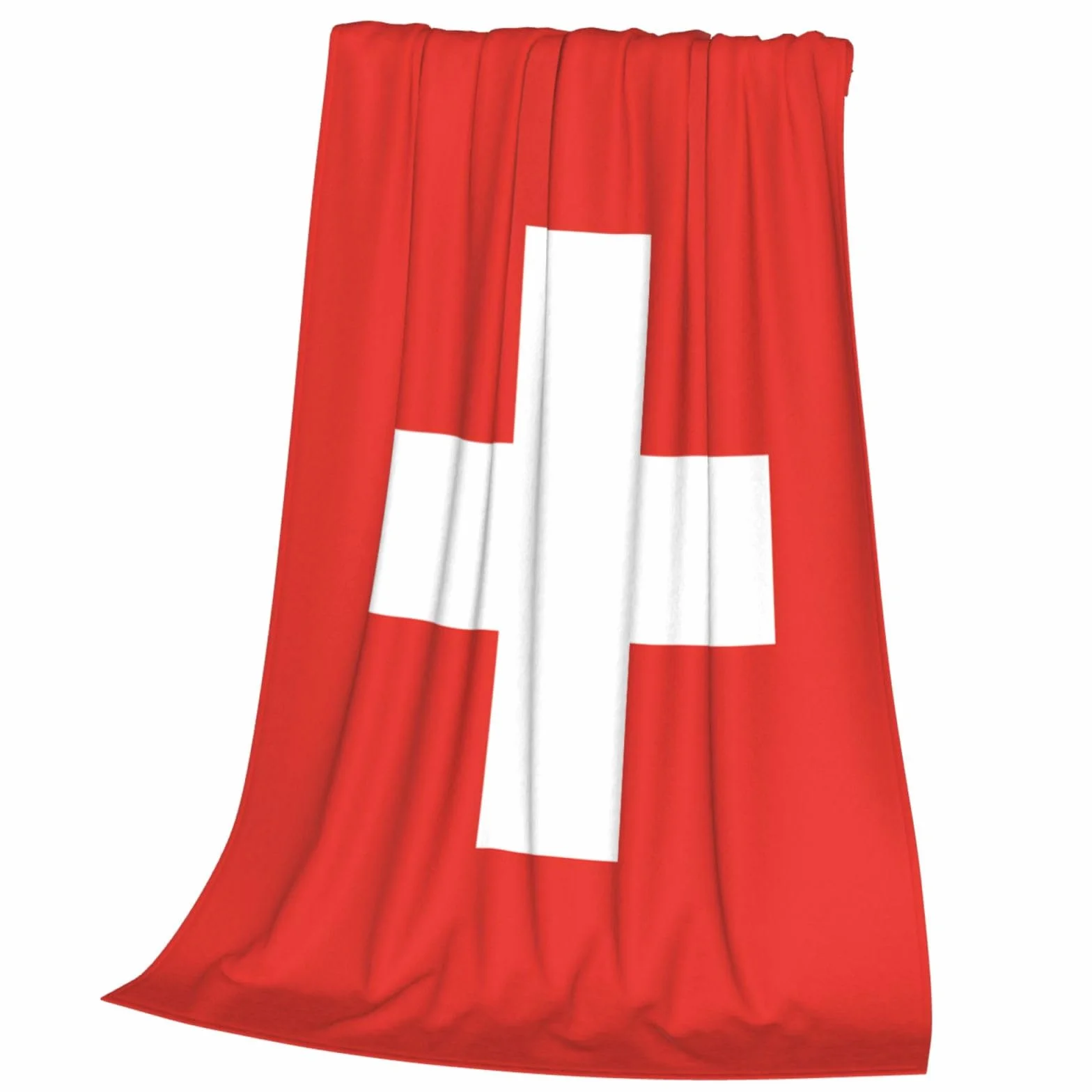 Couverture polaire douce drapeau suisse 152,4 x 127 cm multi-usages lit canapé camping