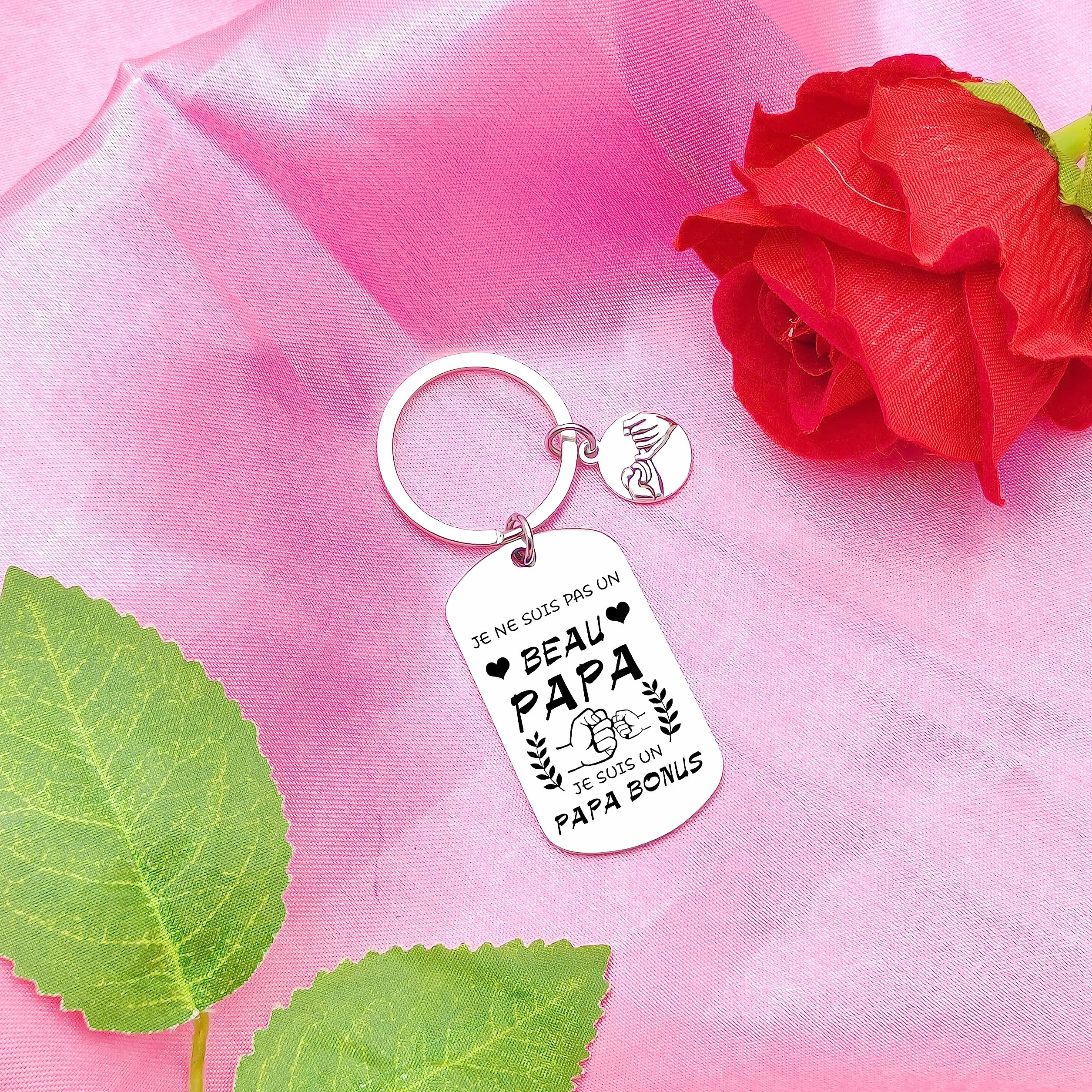 Porte-clés Papa Cadeau Anniversaire Naissance personnalisé Argenté