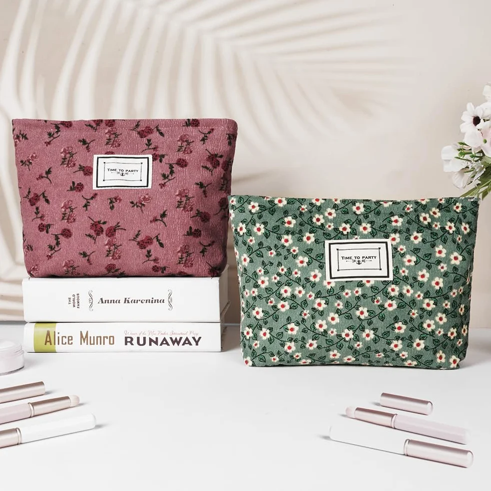 Aucuu Trousse de Toilette Voyage en Toile, Sac Organiseur Cosmétique Femme