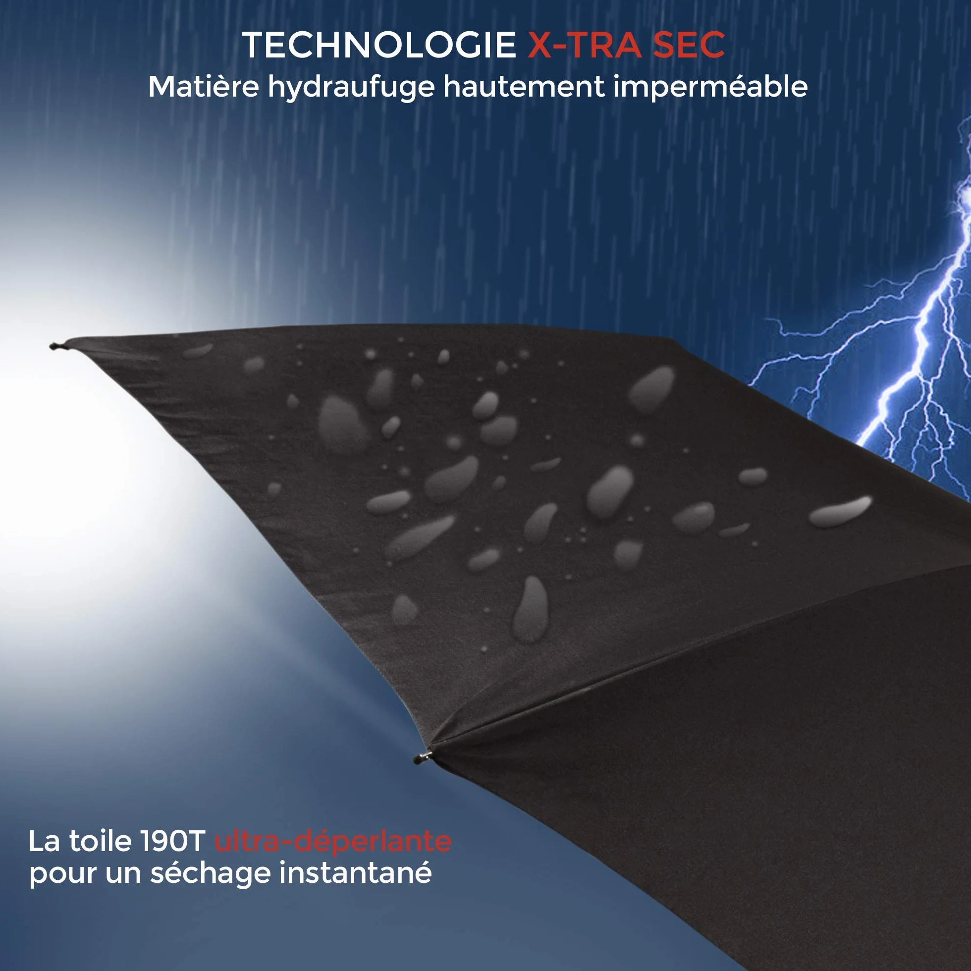 Isotoner Parapluie automatique solide ultra déperlant