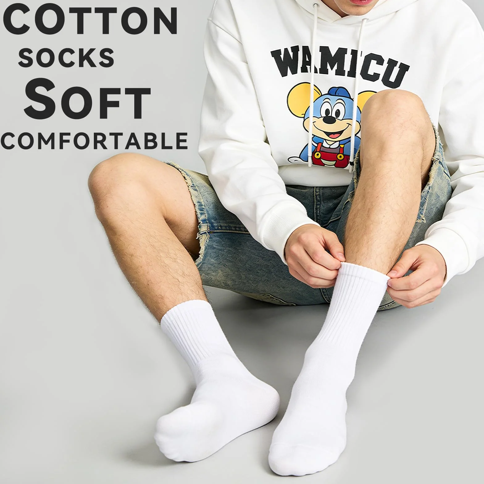 Chaussettes Homme Sport Coton Peigné Respirantes 5 Paires Tennis Running