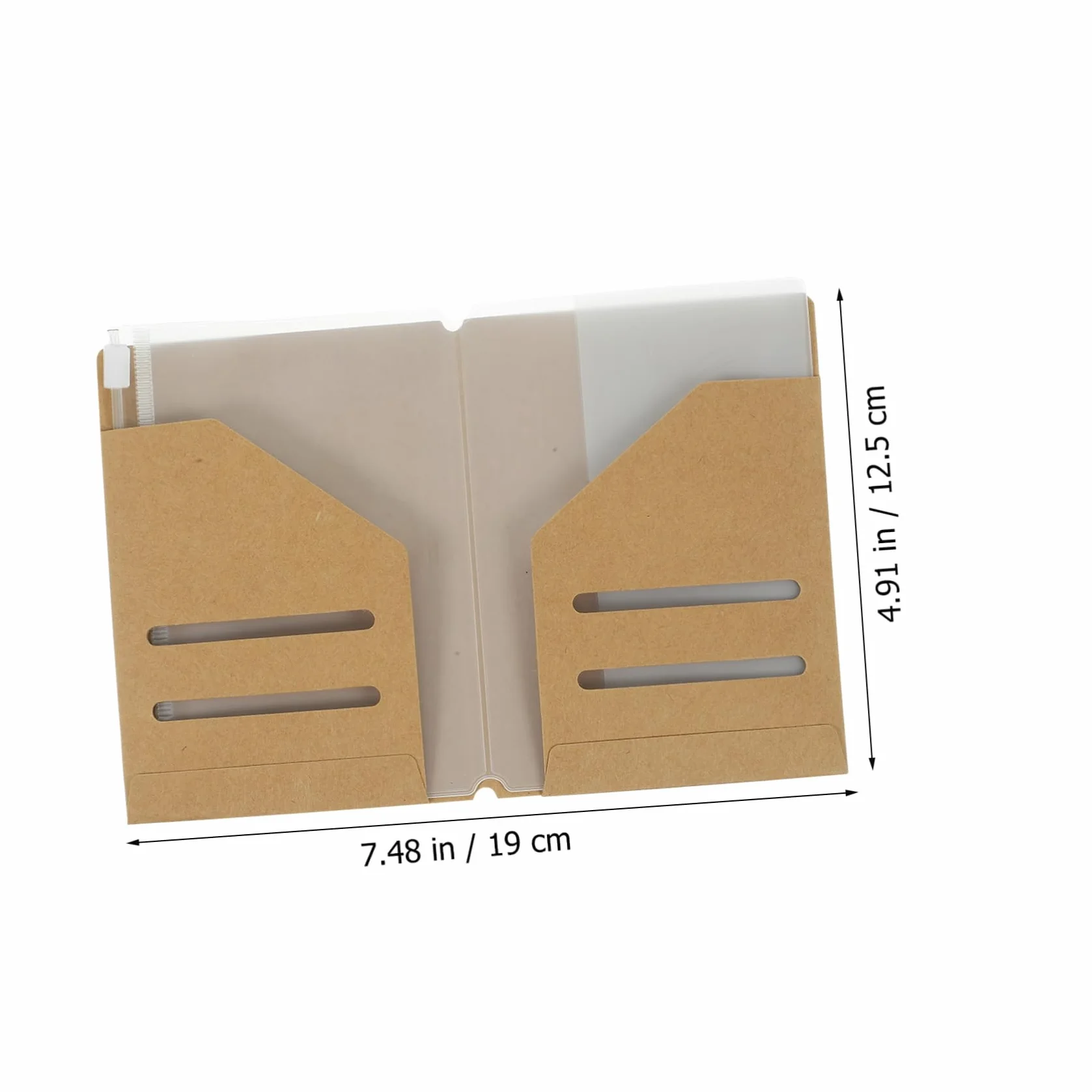 Pochette de Voyage Kraft et PVC Organisateur de Passeport 4 Pièces pour Documents Billets Cartes