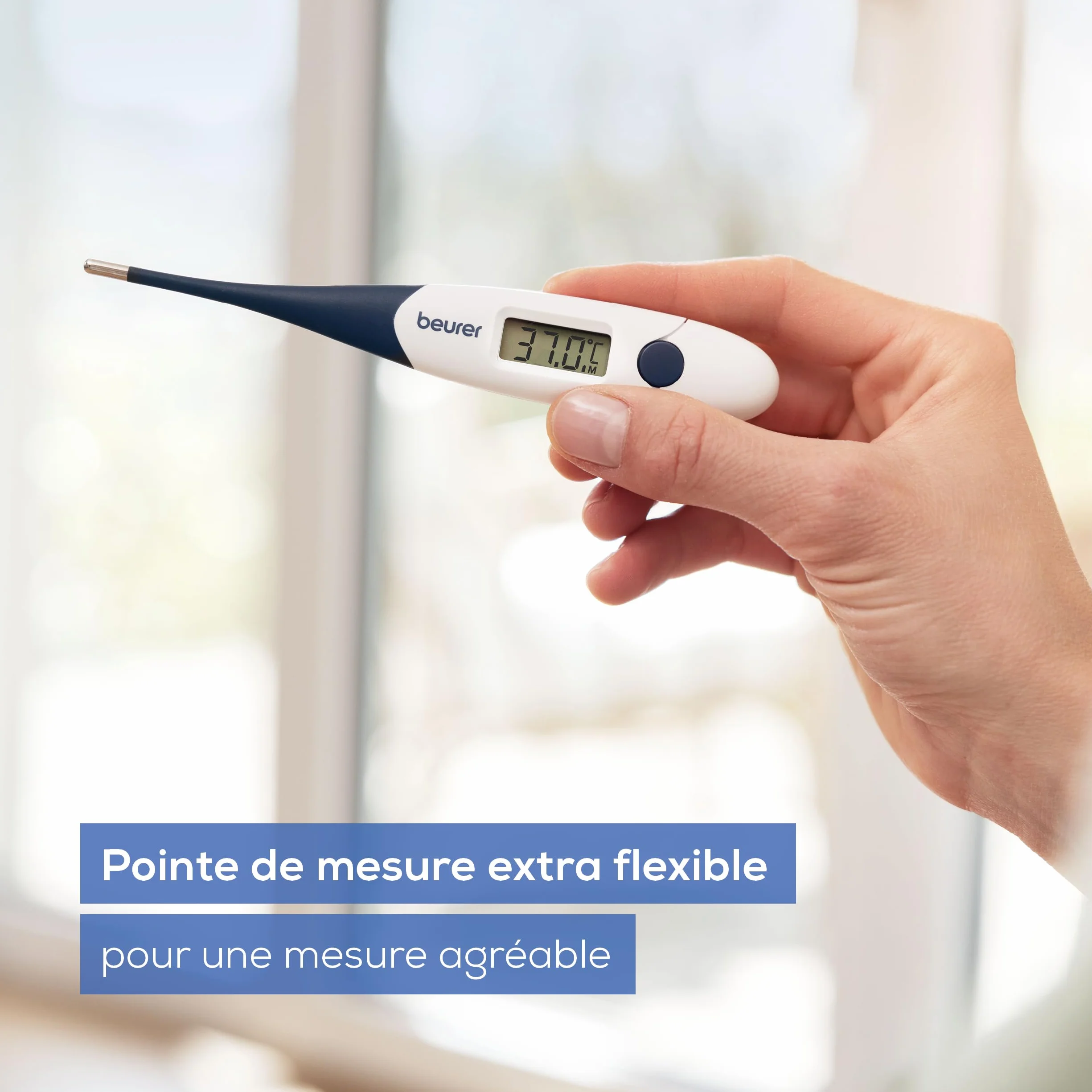 Beurer FT 17 Thermomètre clinique numérique, pointe flexible, mesure orale rectale axillaire, 10 s, indicateur fièvre