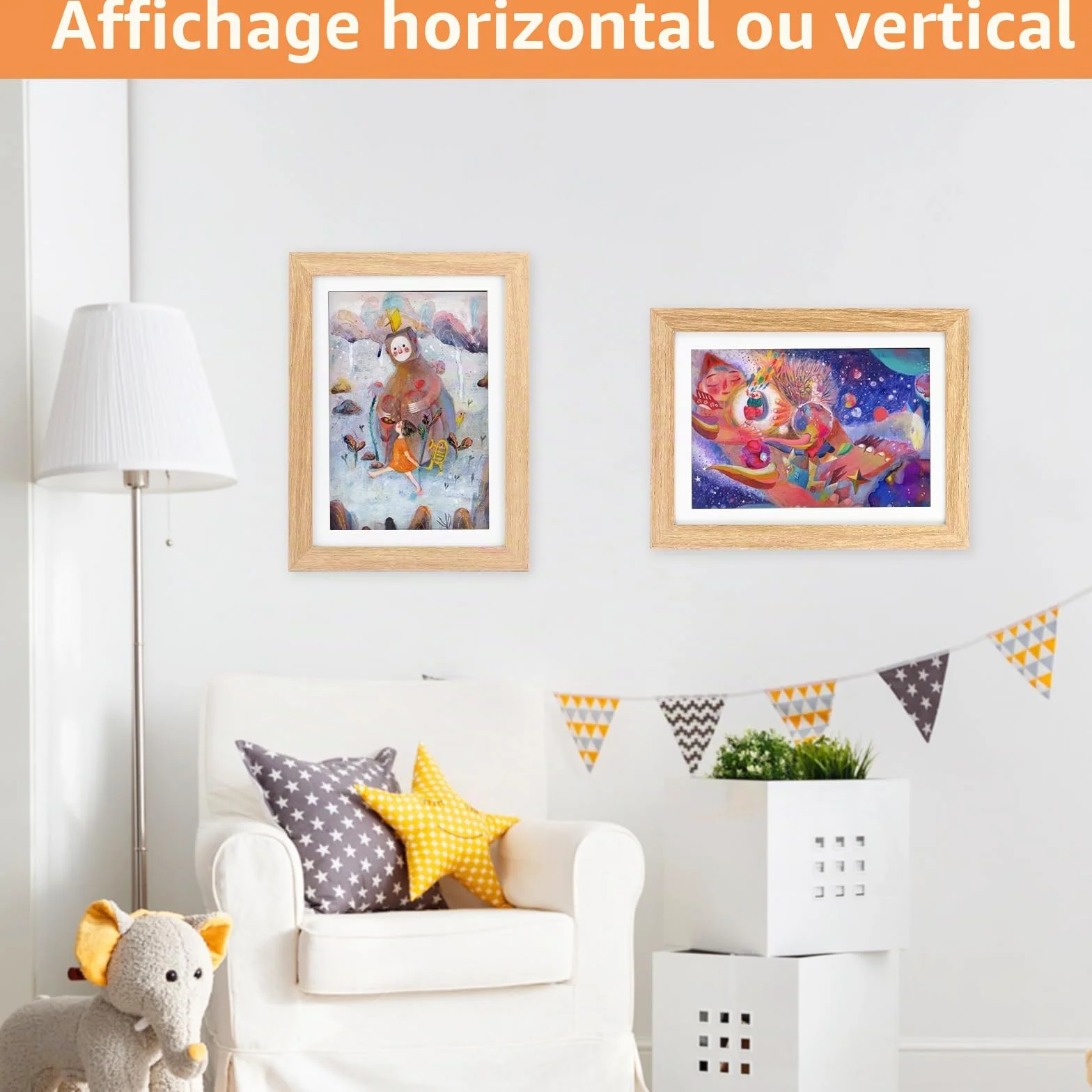 Cadre Dessin Enfant A4 Pliable Bois 3 Pièce