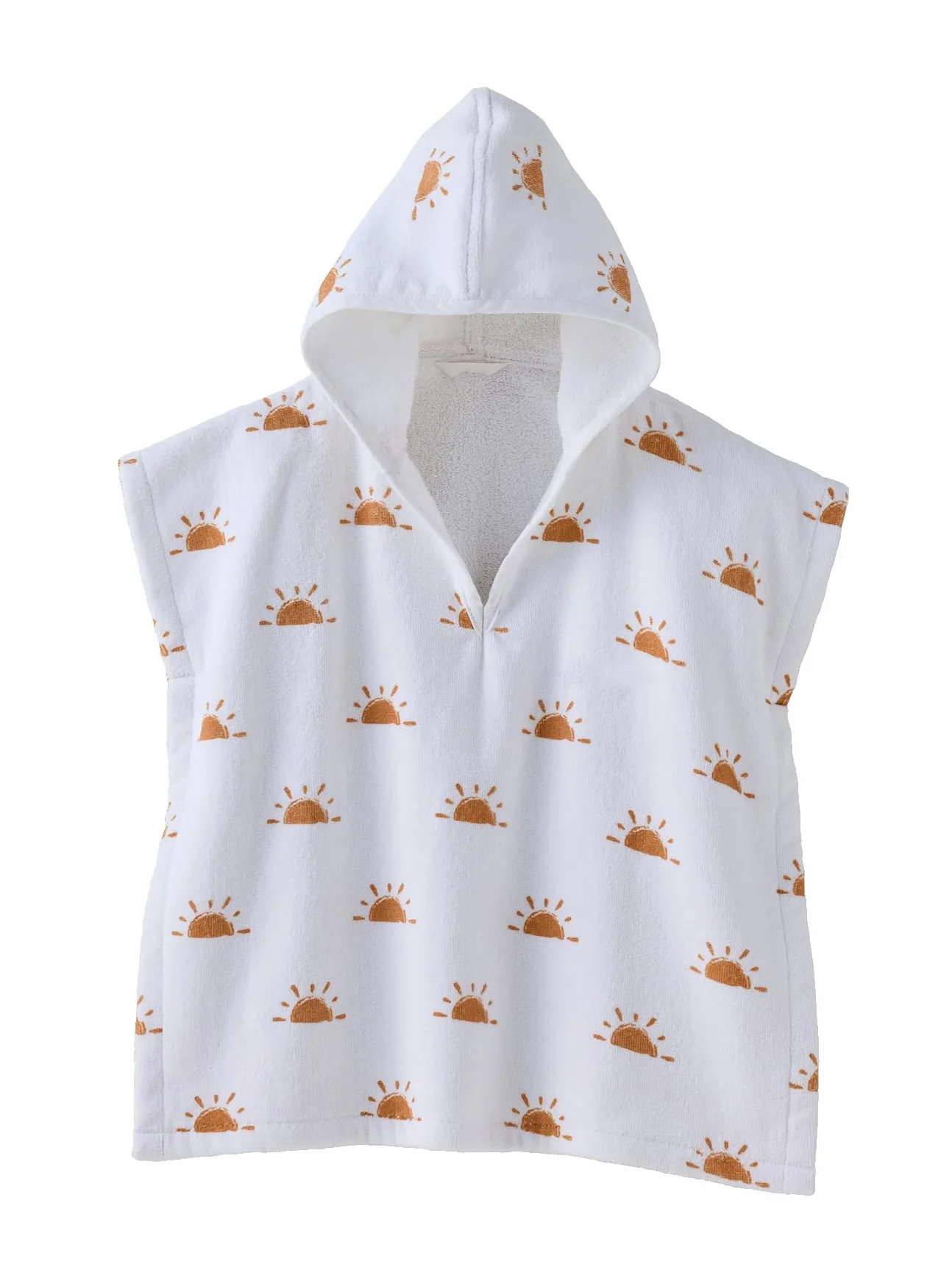 VERTBAUDET Poncho de bain bébé coton recyclé blanc imprimé 12/18M (74/81)