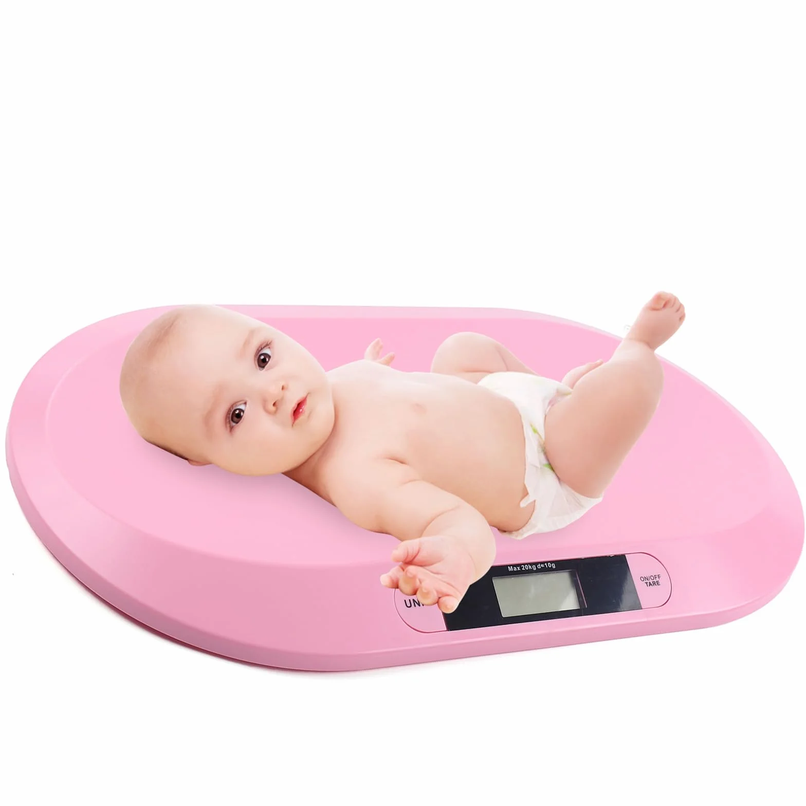 Pèse-bébé électronique 20 kg 44 lbs écran LCD balance bébé avec serviette