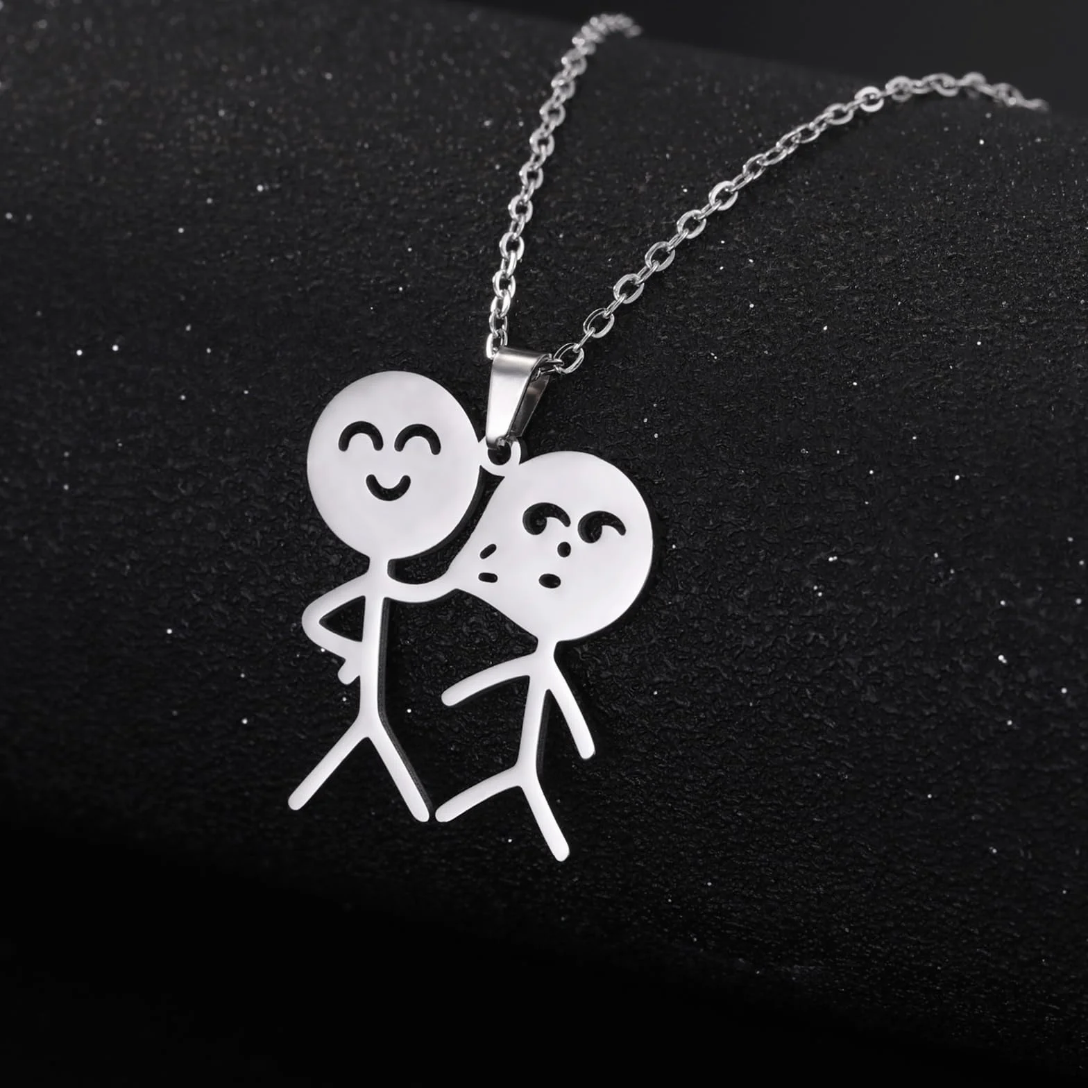 Collier en acier inoxydable punk smiley doigt d'honneur geste basket-ball bijoux pour femme homme