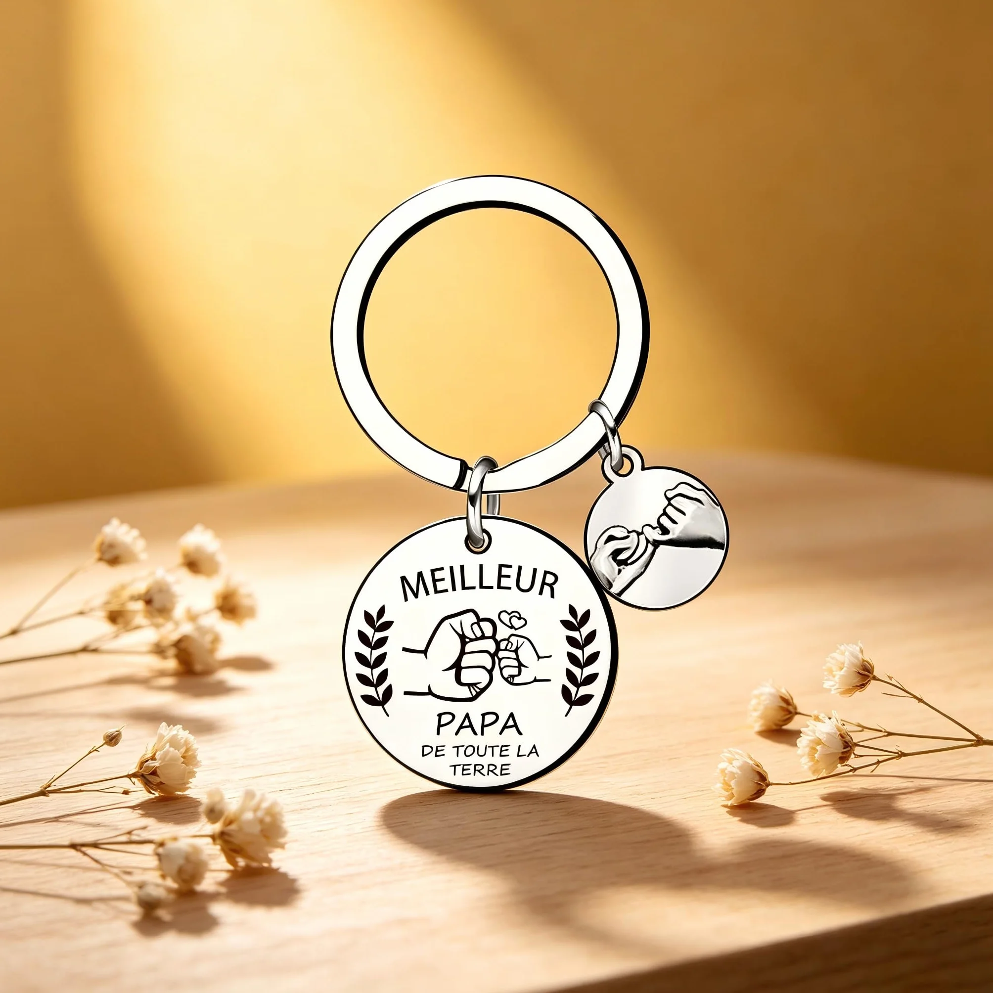 Porte-clés Papa Cadeau Fête des Pères Homme Baptême Noel