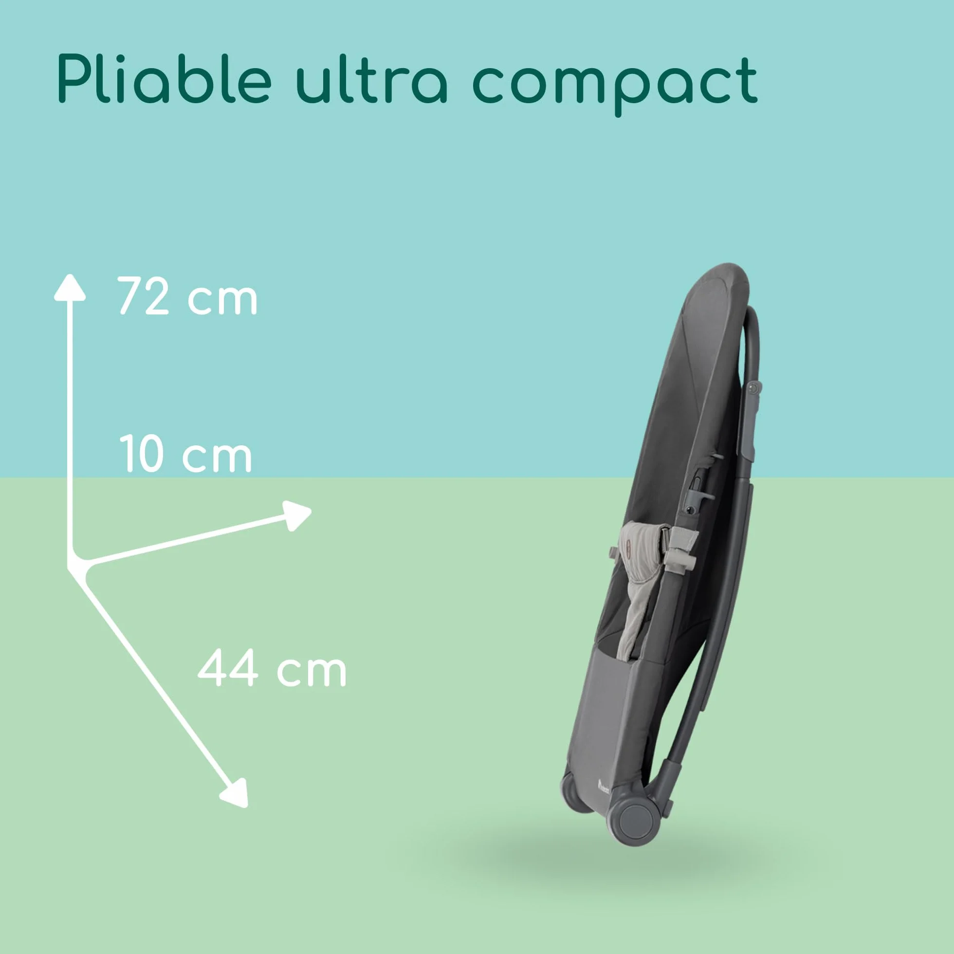 Bebeconfort Aster transat bébé pliable ultra compact 0–2 ans 2,7 kg Tinted Graphite