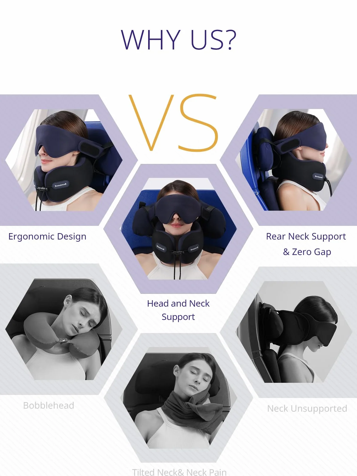 Oreiller de Voyage Coussin Cervical Avion Masque de Sommeil 3D Sangle de Siège Mousse Double Densité Gris/Rouge
