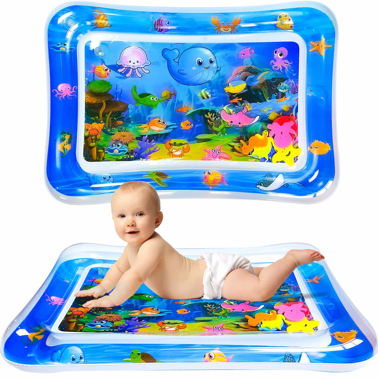 SUNSHINEMALL Tapis d'eau Bébé Sans BPA Tapis de jeu d'eau Jouets sensoriels Tummy Time 3-9 mois