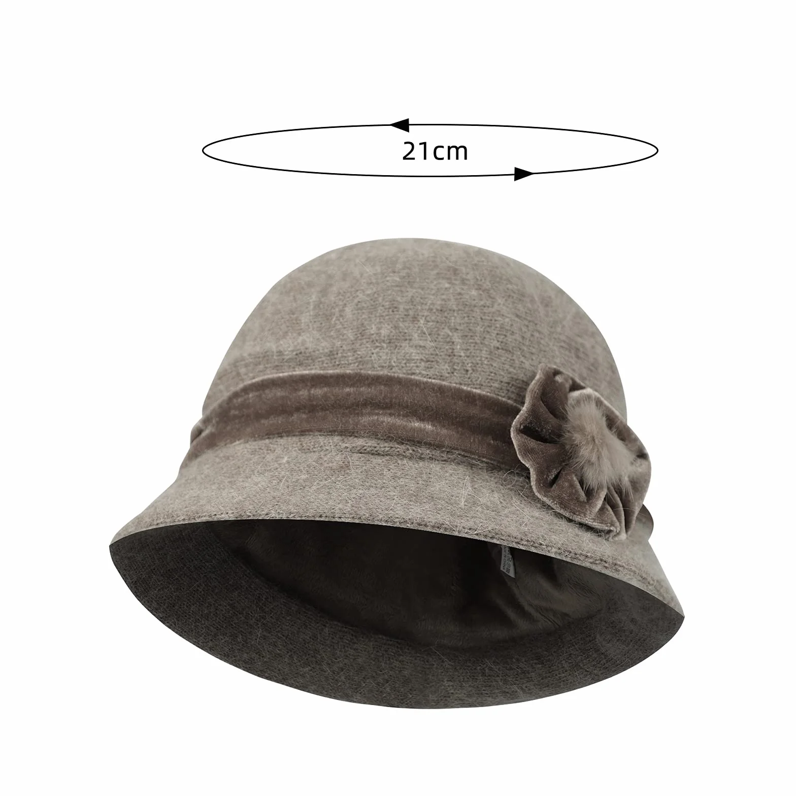 Chapeau Melon Hiver Femme 1920s Rétro Fedora Laine Chaud Chapeau d'hiver Seau Floral Cloche Mariage Chapeaux Bob Capeline Automne Hiver Kaki Violet Noir