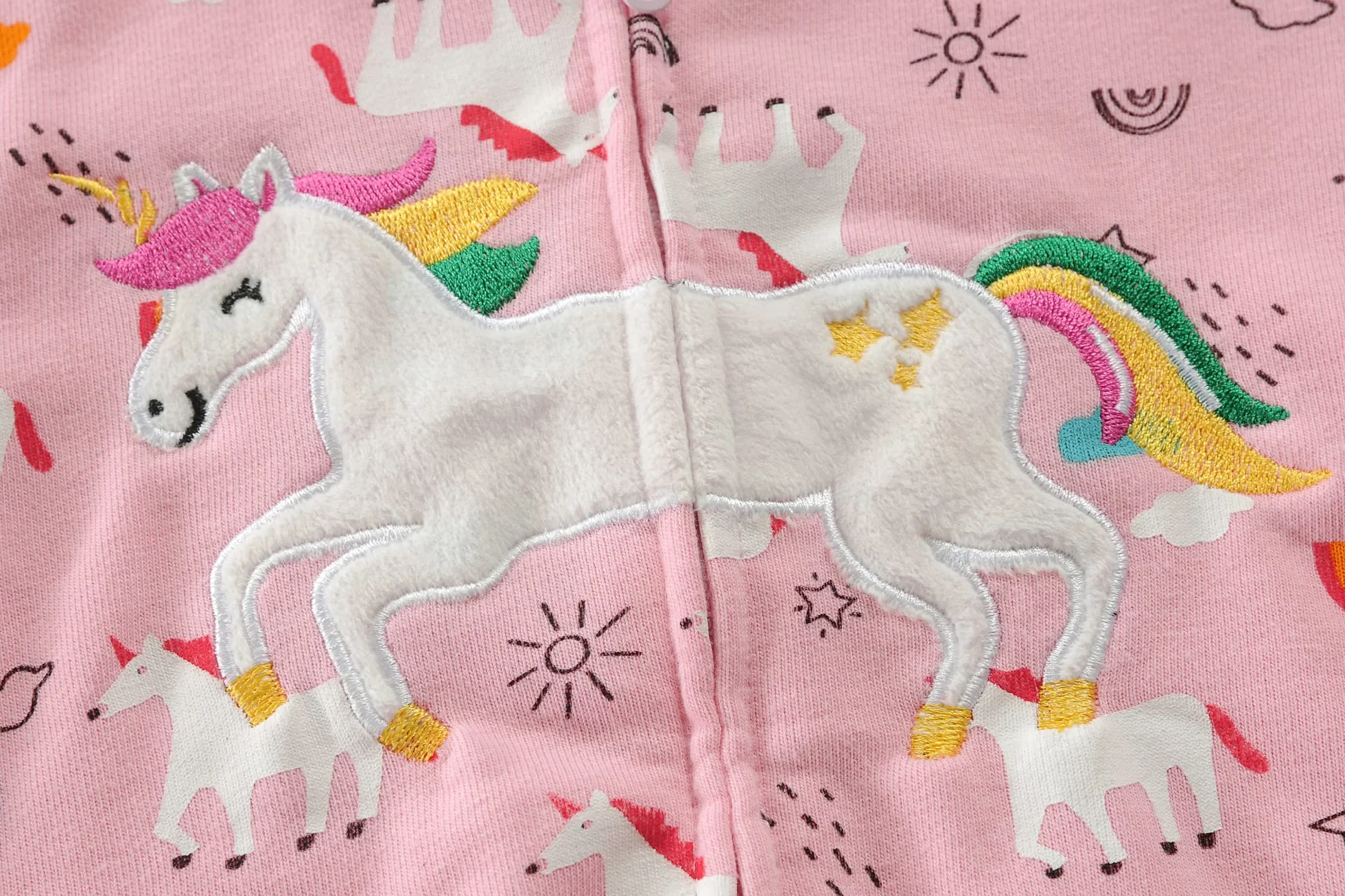 EULLA Sweat à capuche zippé enfant fille - Veste coton manches longues Licorne 92-122