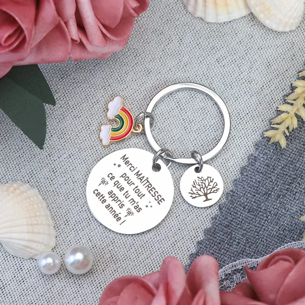 Porte Clef Maîtresse Cadeau Fin d'Année Scolaire Noël Anniversaire Idée Cadeau Accessoire