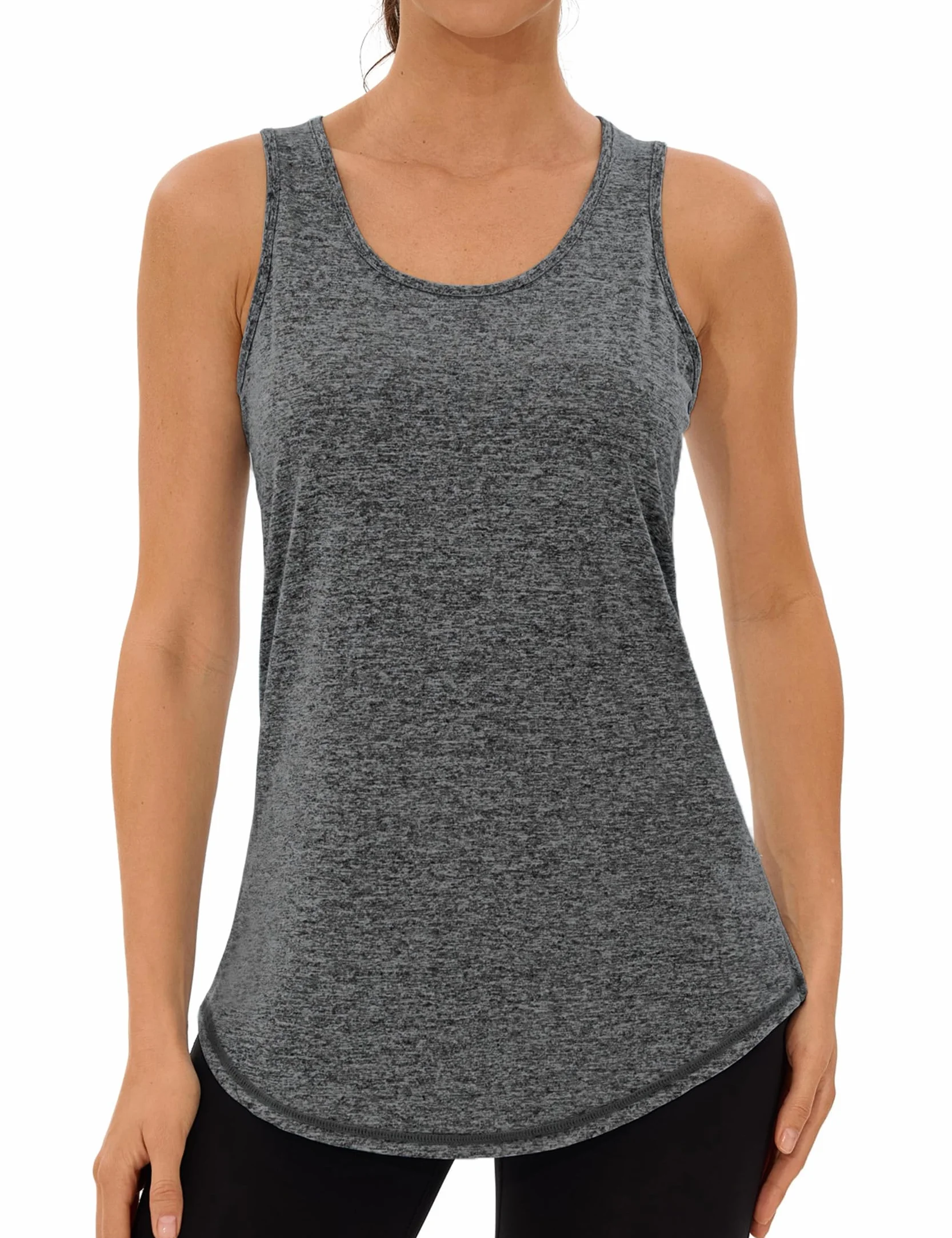 Débardeur de Sport Femme Léger en Maille sans Manches T-Shirt à col Rond Yoga Fitness Tank Top