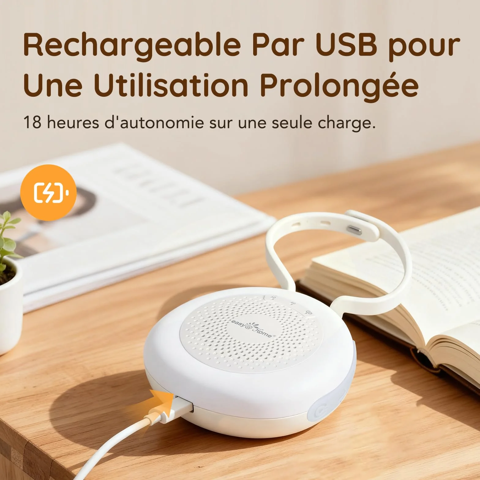 Easy@Home Machine à bruit blanc portable 30 sons relaxants minuterie automatique lumière de nuit
