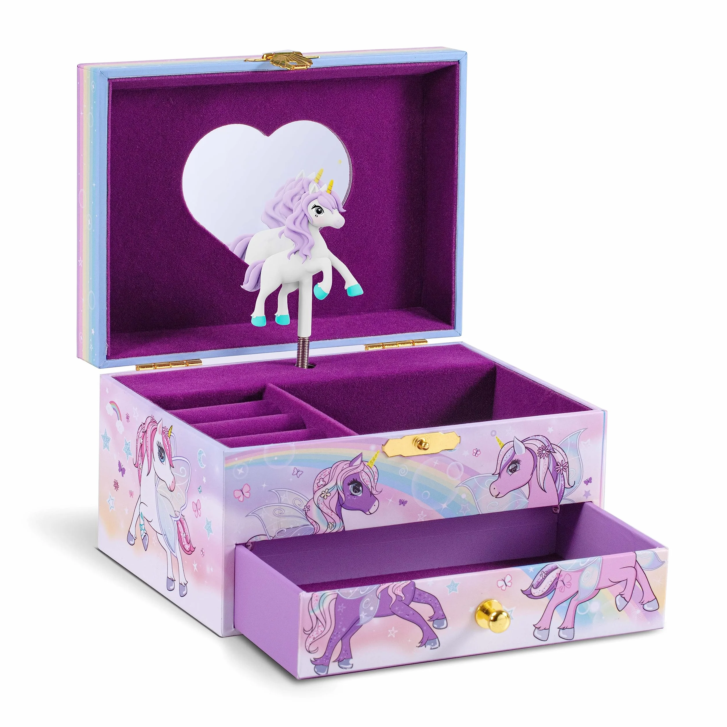 CRAZE UNICORN Boîte à Bijoux Musicale Fille avec Figurine Licorne et Rangements