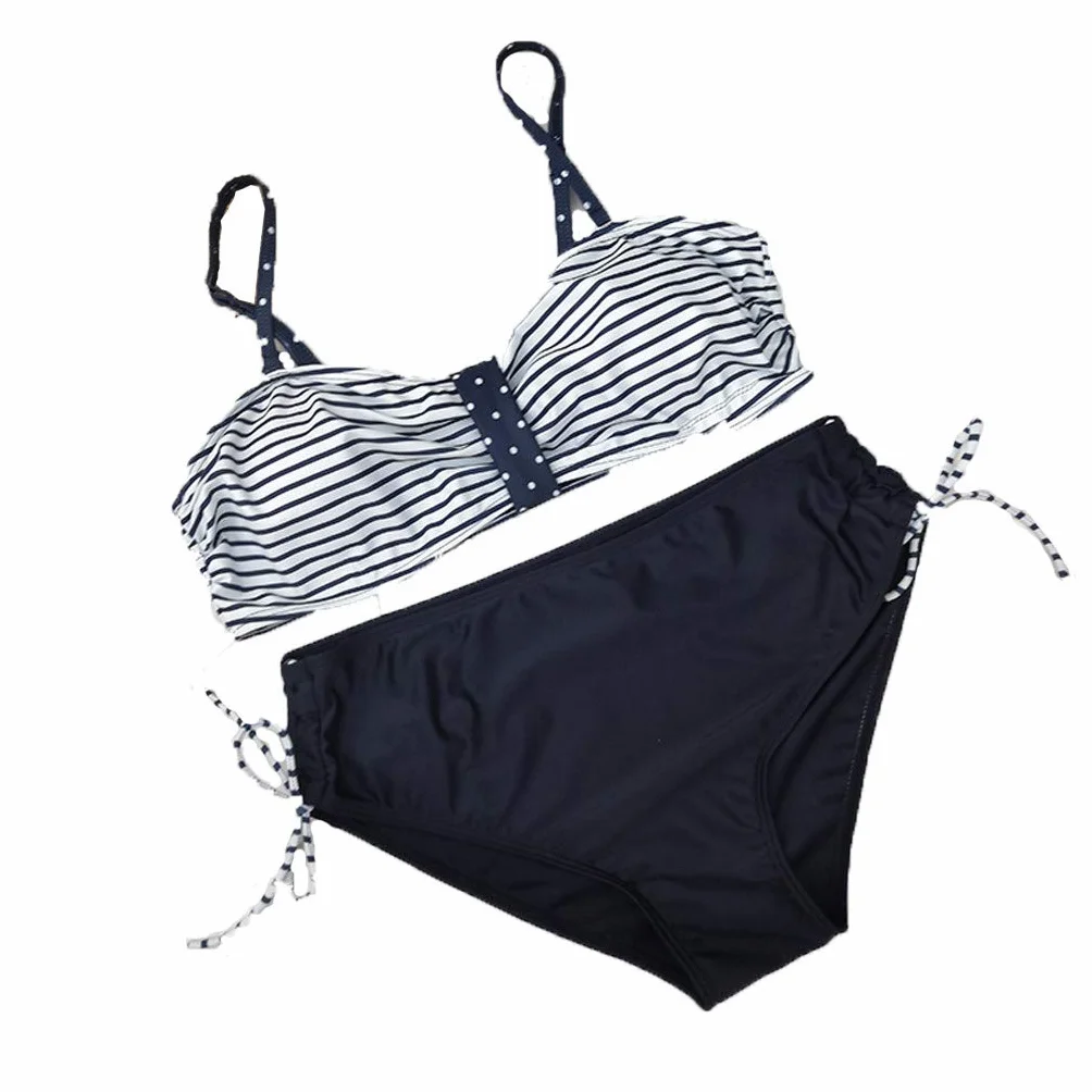 Maillot de Bain Maternité 2 Pièces Femmes Bikini Taille Haute Grossesse