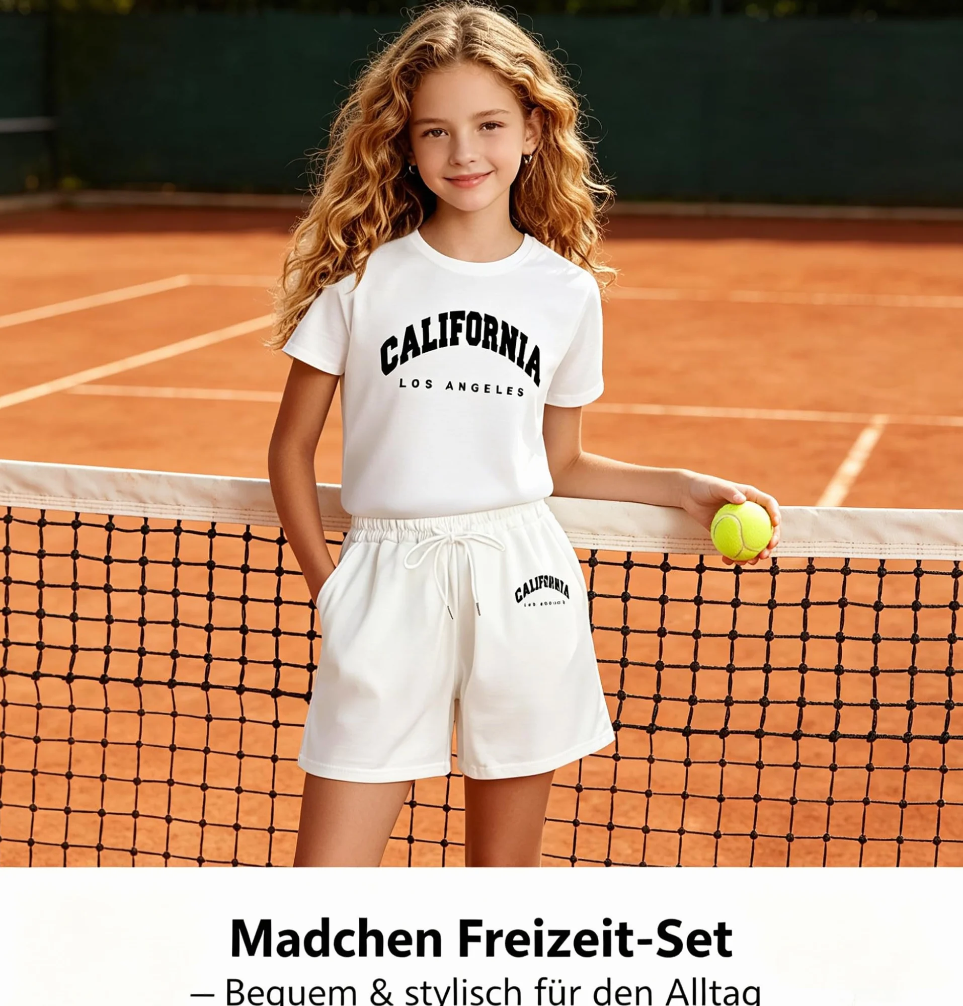 Ensemble t-shirt et short 2 pièces pour filles vêtements de sport respirant 4-14 ans