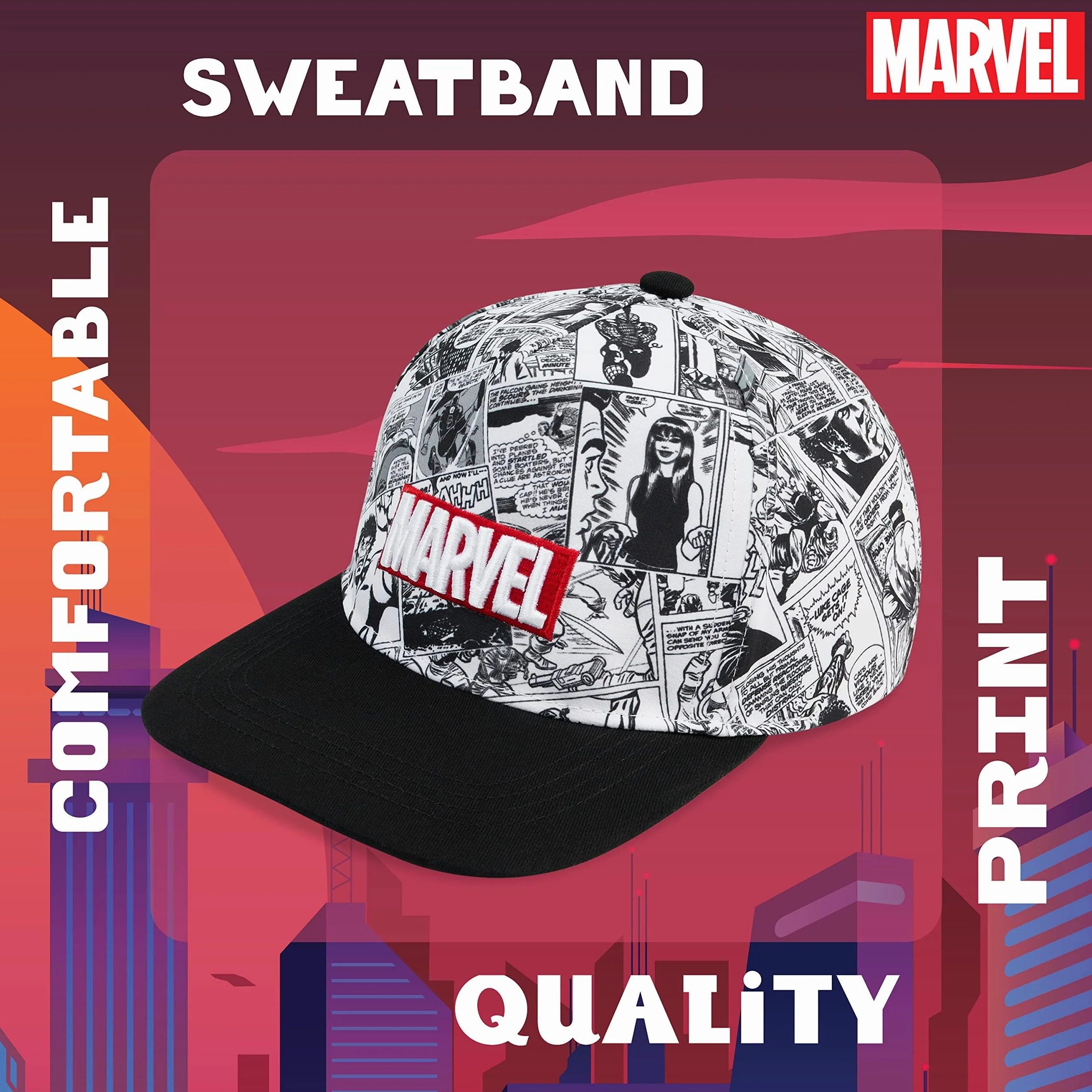 Marvel Casquette Enfant Baseball Snapback Avengers Spiderman Comics Chapeau Plage Protection Soleil Officiel Taille Unique