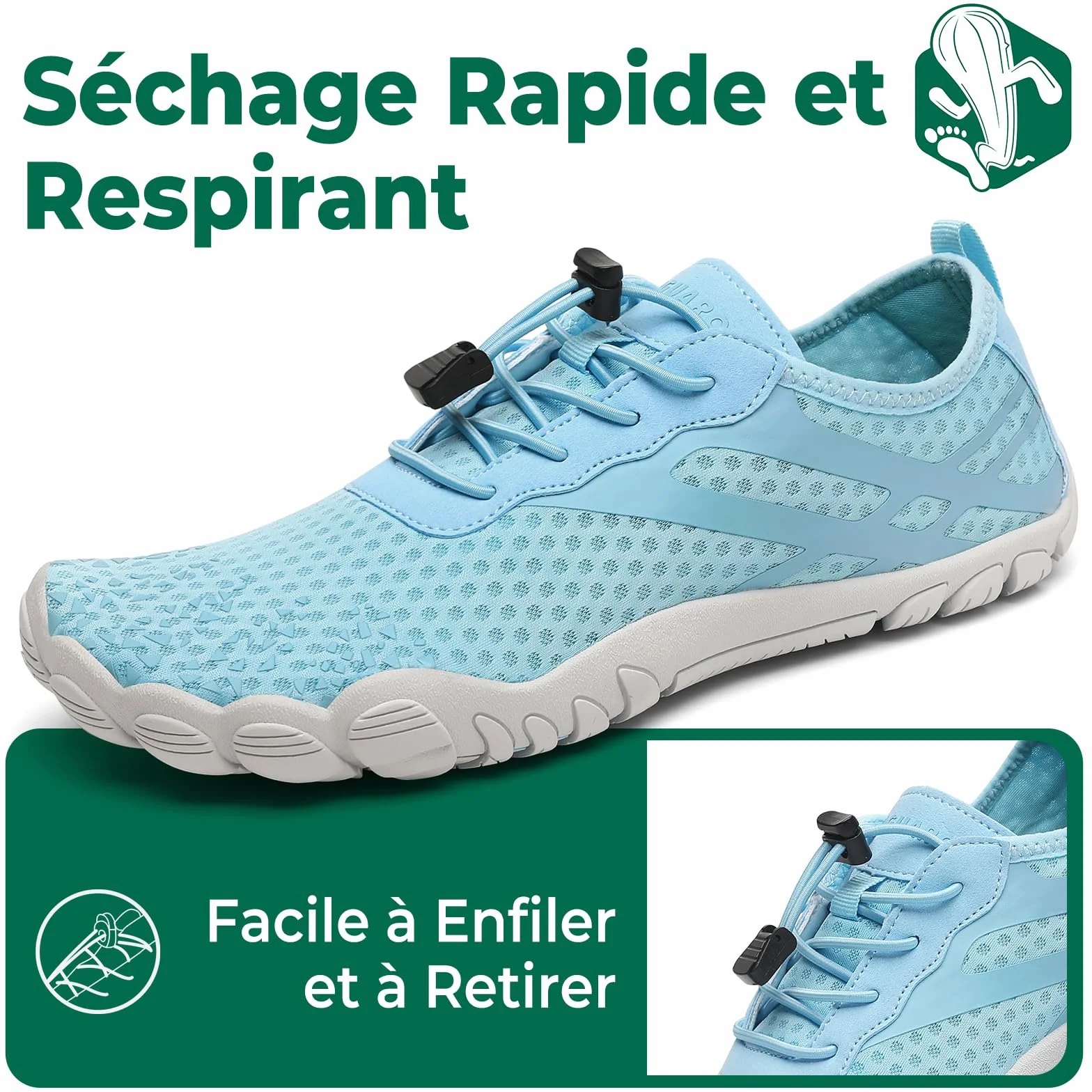 SAGUARO Chaussures Aquatiques Femmes Hommes Séchage Rapide Barefoot Plage GR.36-48