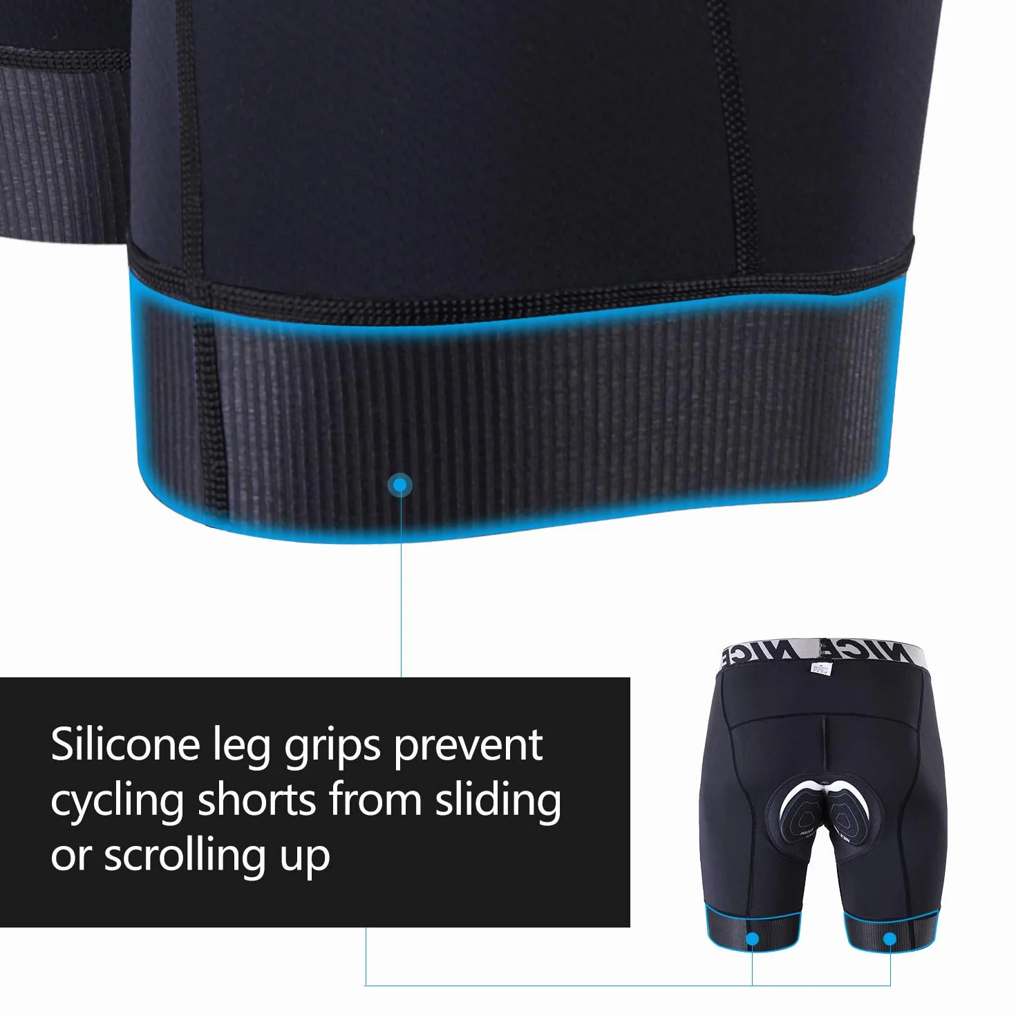 NICEWIN Shorts de Cyclisme Hommes Coussin 4D Rembourré Cuissard Velo Homme VTT Séchage Rapide Respirant Culottes