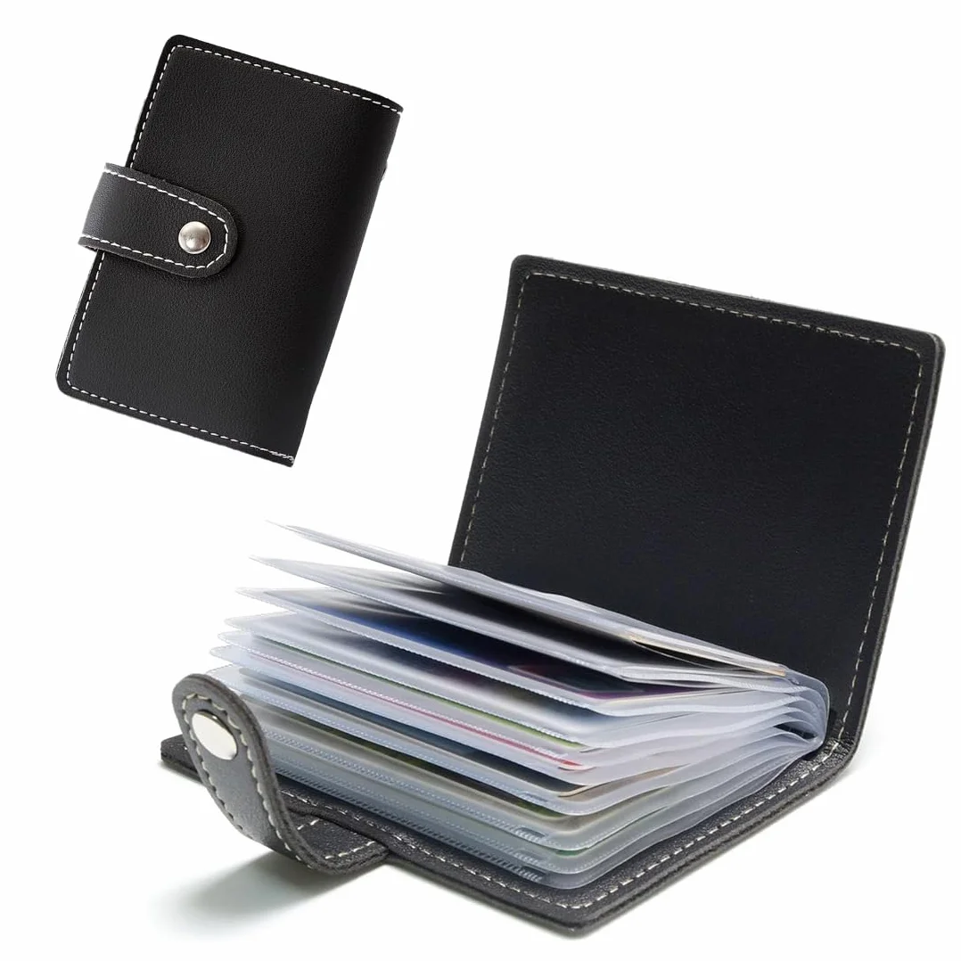 JEYORZY Porte-Carte Homme RFID Cuir 26 Fentes Noir