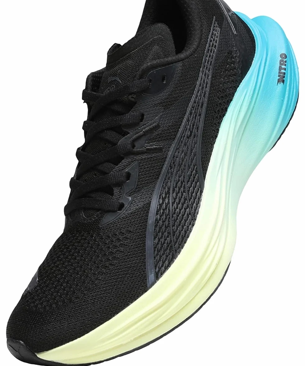 Puma Deviate Nitro 3 Chaussures de Running Hommes Noir-Blanc Bleu