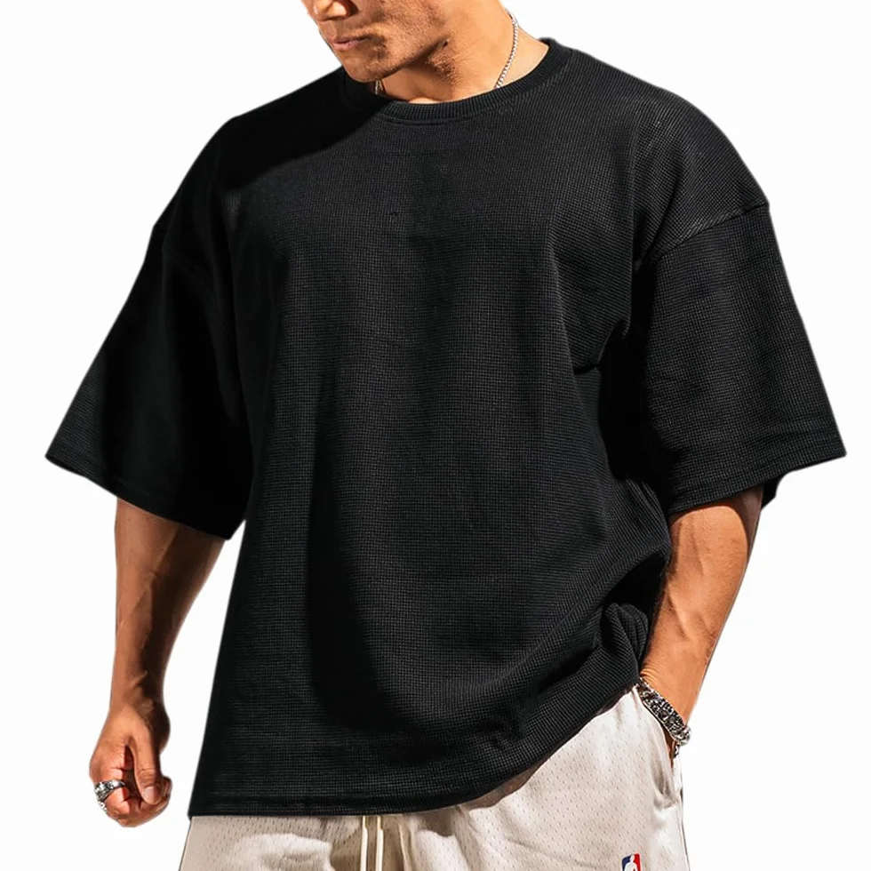 Sweatshirt Homme Manche Longue Gaufre Muscle Alive