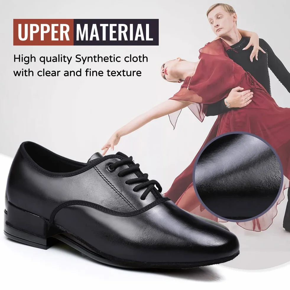 Chaussures de Danse Latine Homme Lacets Professionnelle Salsa Tango Entrainement Salle de Bal Danse