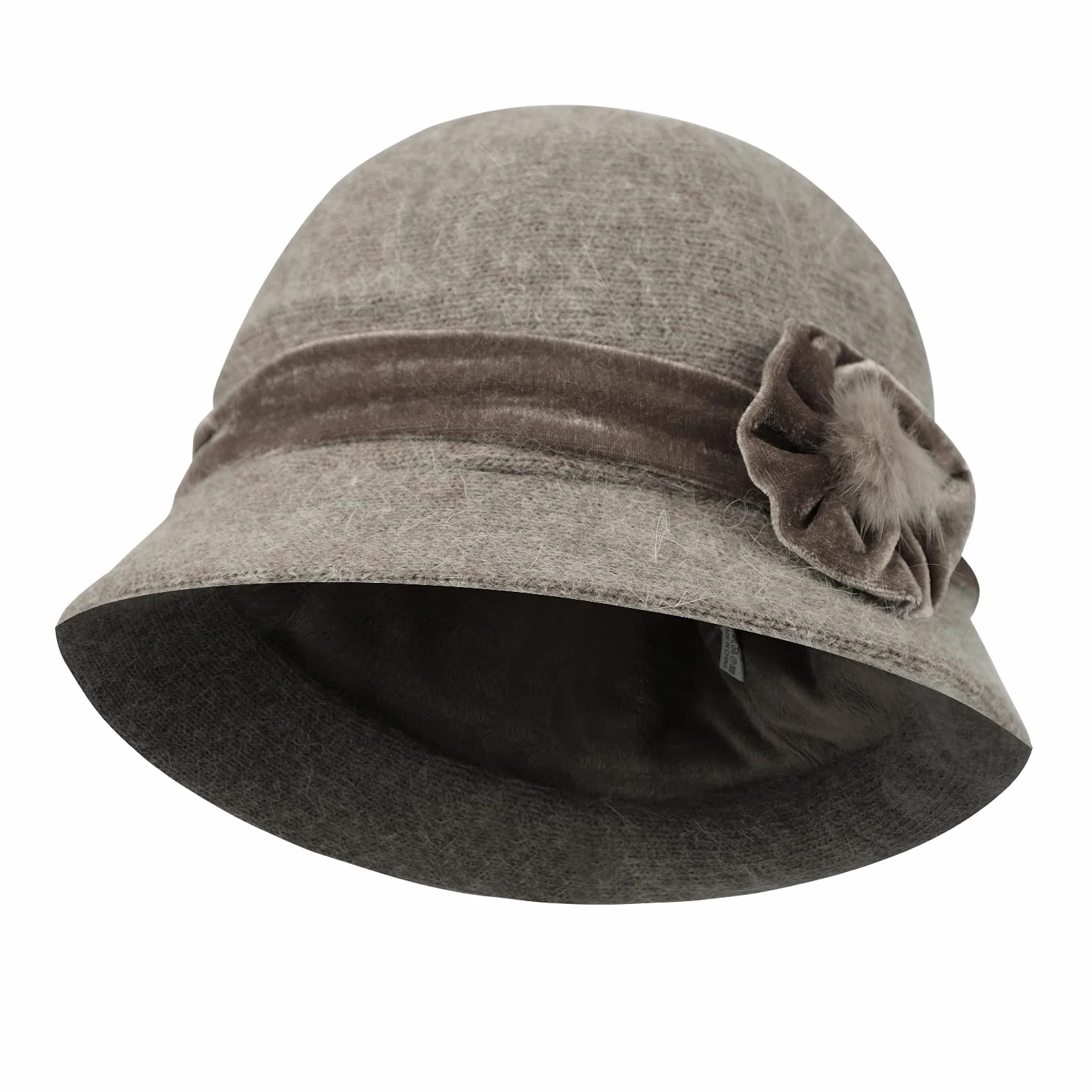 Chapeau Melon Hiver Femme 1920s Rétro Fedora Laine Chaud Chapeau d'hiver Seau Floral Cloche Mariage Chapeaux Bob Capeline Automne Hiver Kaki Violet Noir