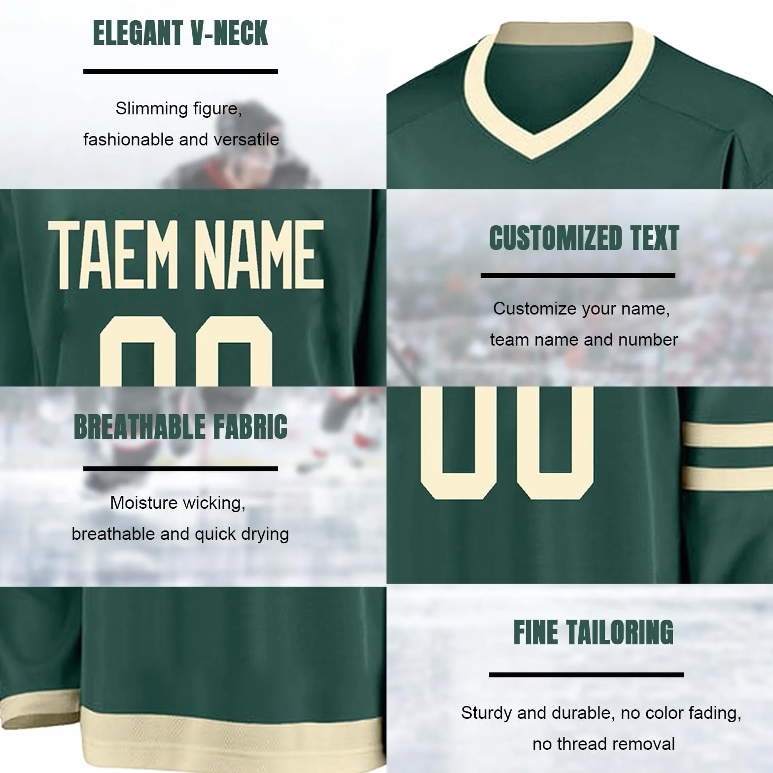 Maillot de Hockey personnalisé avec votre nom, équipe et numéro