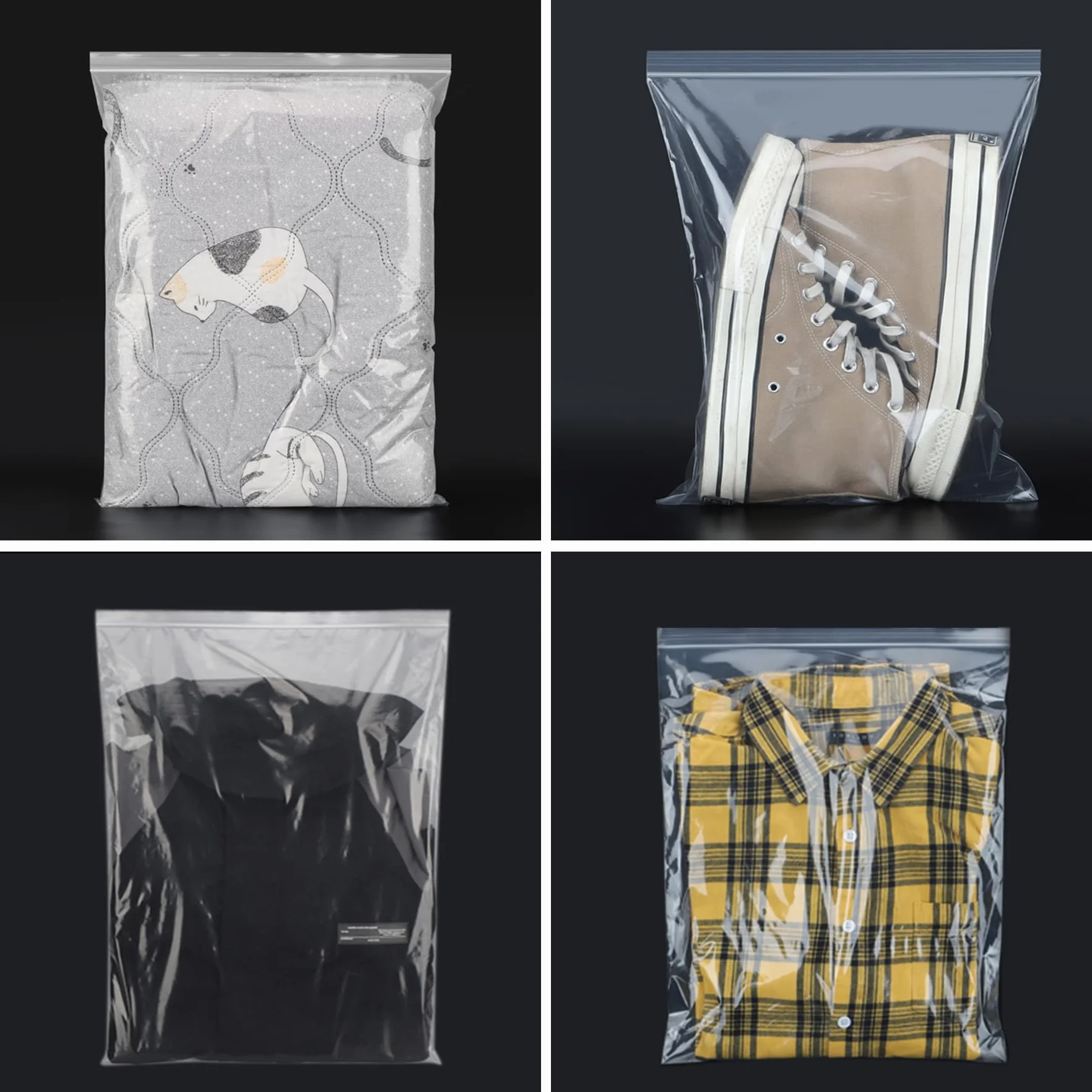 Sacs refermables en plastique transparent 40 x 60 cm Lot de 25 - Sachets Zippé Hermétiques