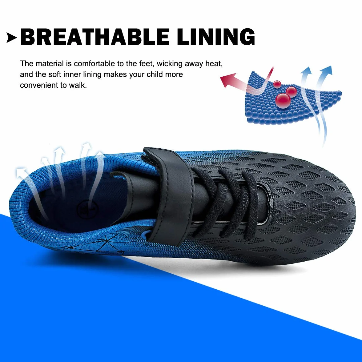 JABASIC Chaussures de Football à Crampons Sol Ferme Enfants Garçons Filles