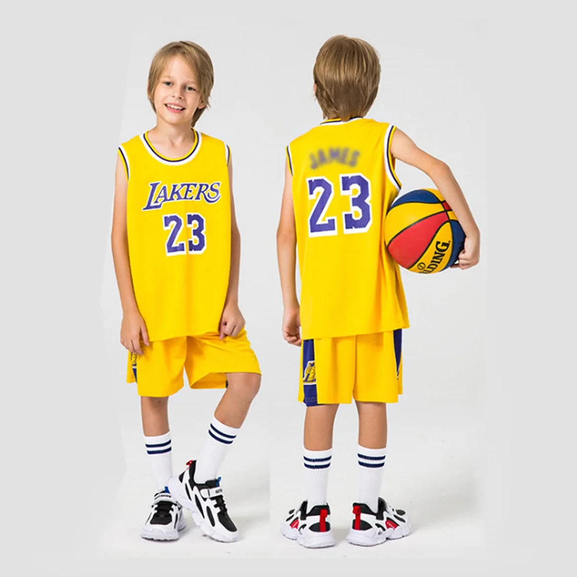 Maillot Basket Enfant Ensemble 2 Pièces Débardeur Shorts Jersey pour Garçons