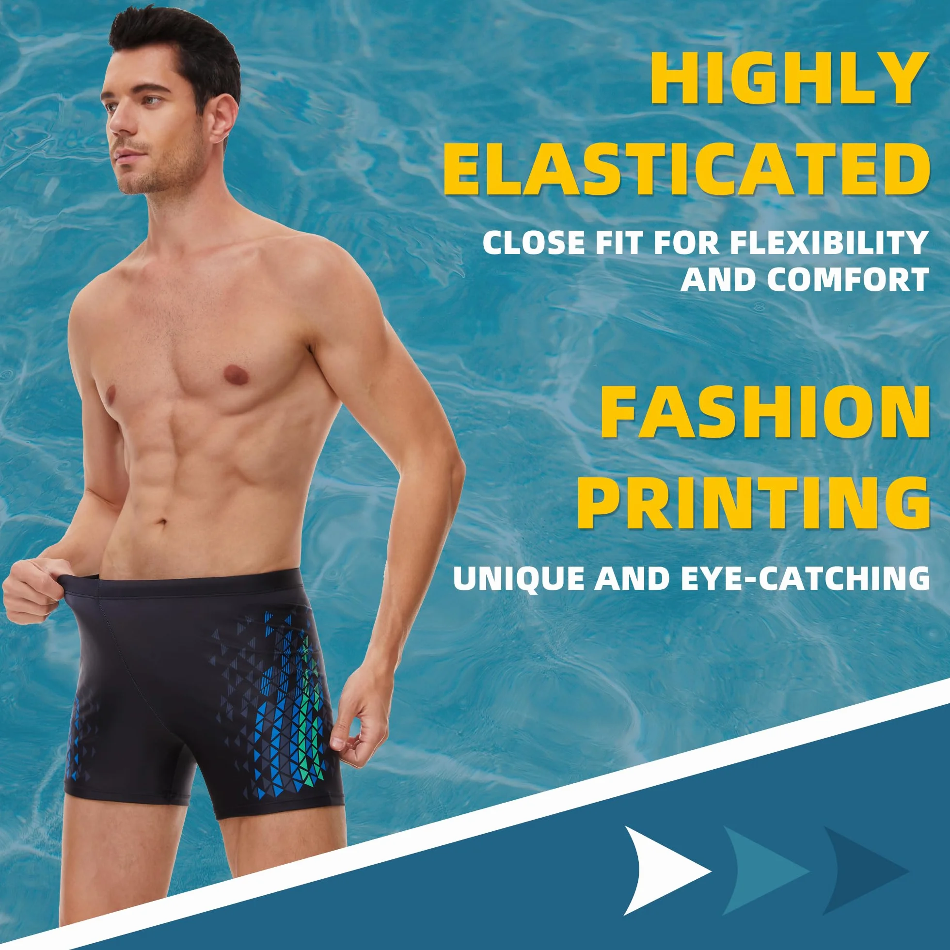 AMZSPORT Maillot de Bain Homme Short Séchage Rapide Boxer Plage Cordon Serrage