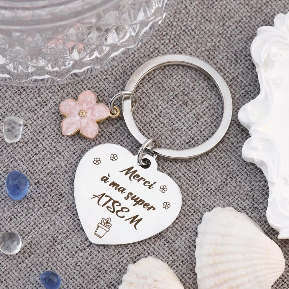 Porte Clef Cadeau Professeur Fin d'Année Maitresse Atsem Directrice École Assistante Maternelle