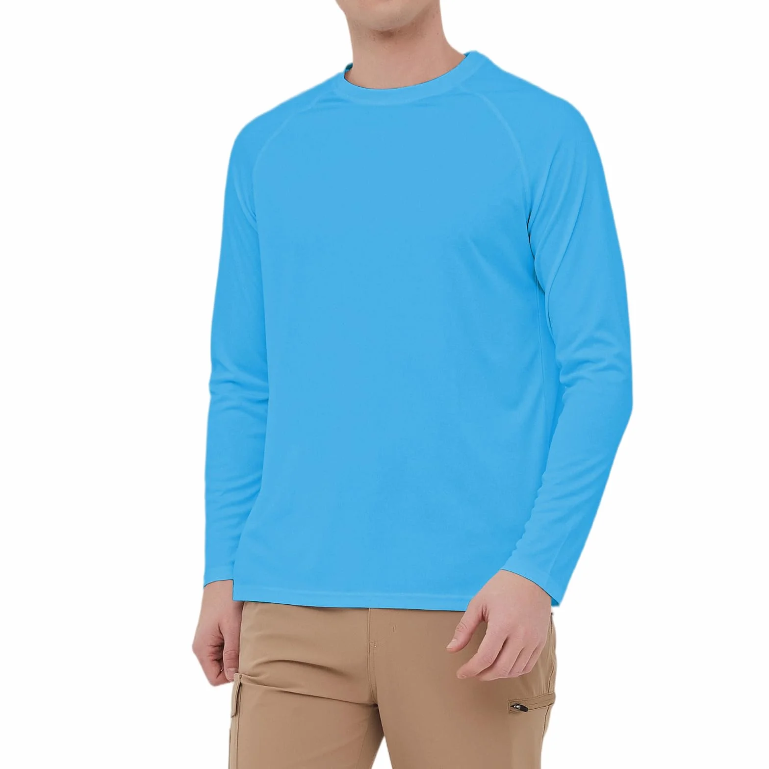HYCOPROT Rashguard Anti-UV Hommes Manches Longues UPF 50+ Protection Solaire T-Shirt de Sport